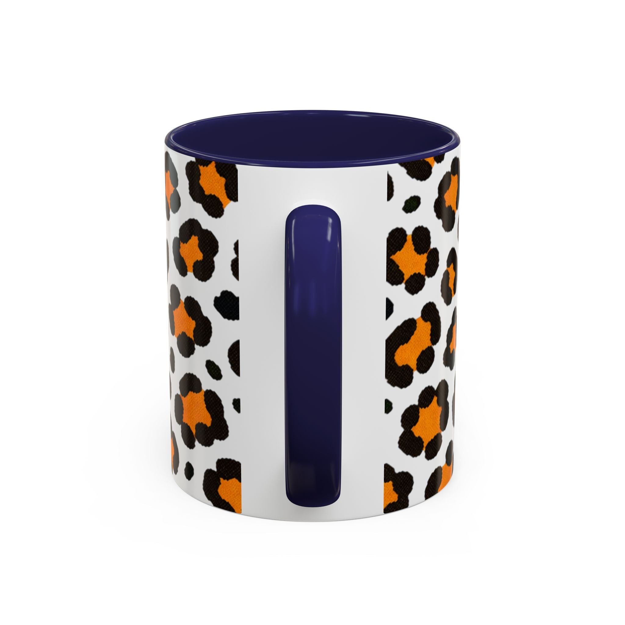 Leopard Print Accent Coffee Mug - Orange & Black Pattern 11/15oz