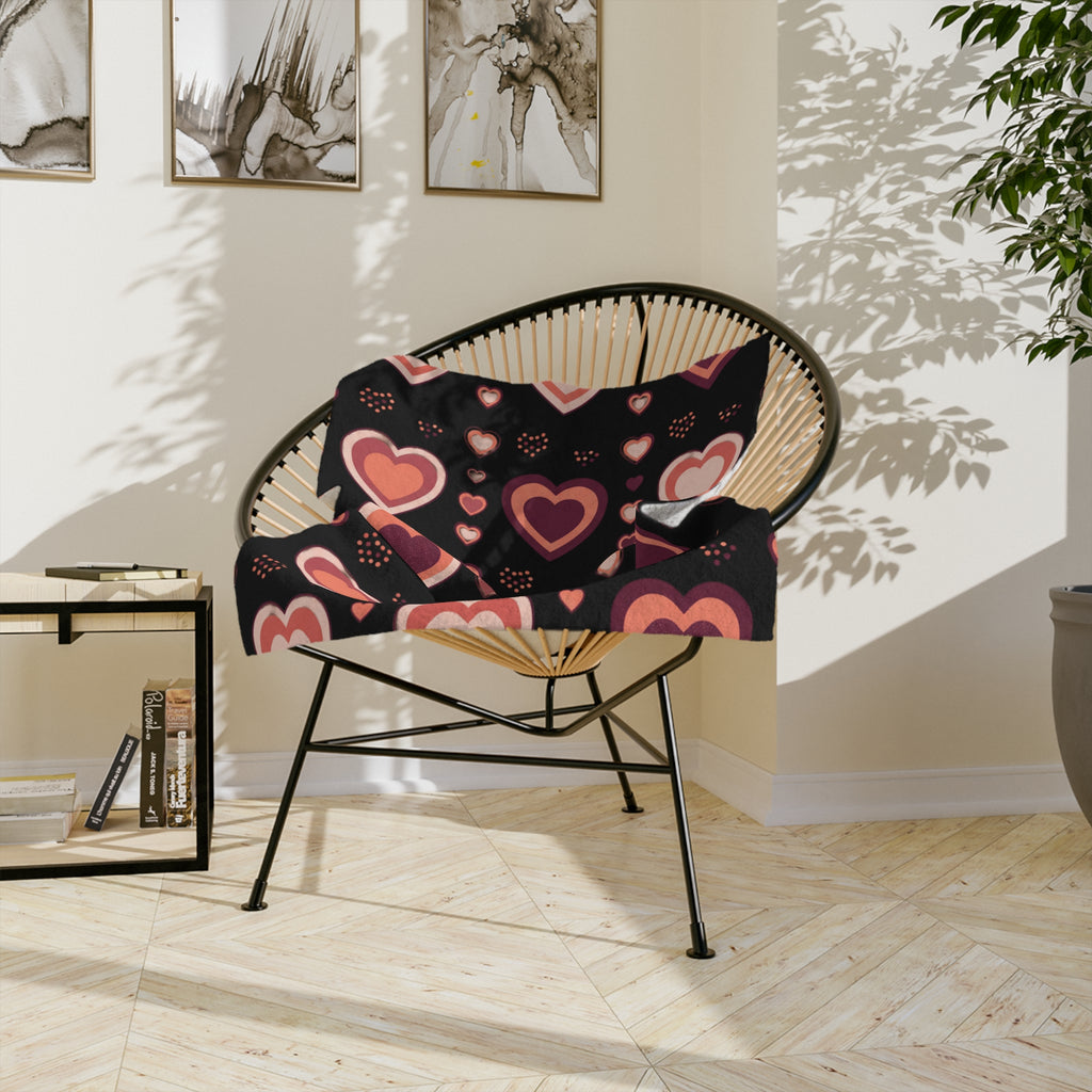 Heart Pattern Velveteen Microfiber Blanket – Cozy Valentine Throw