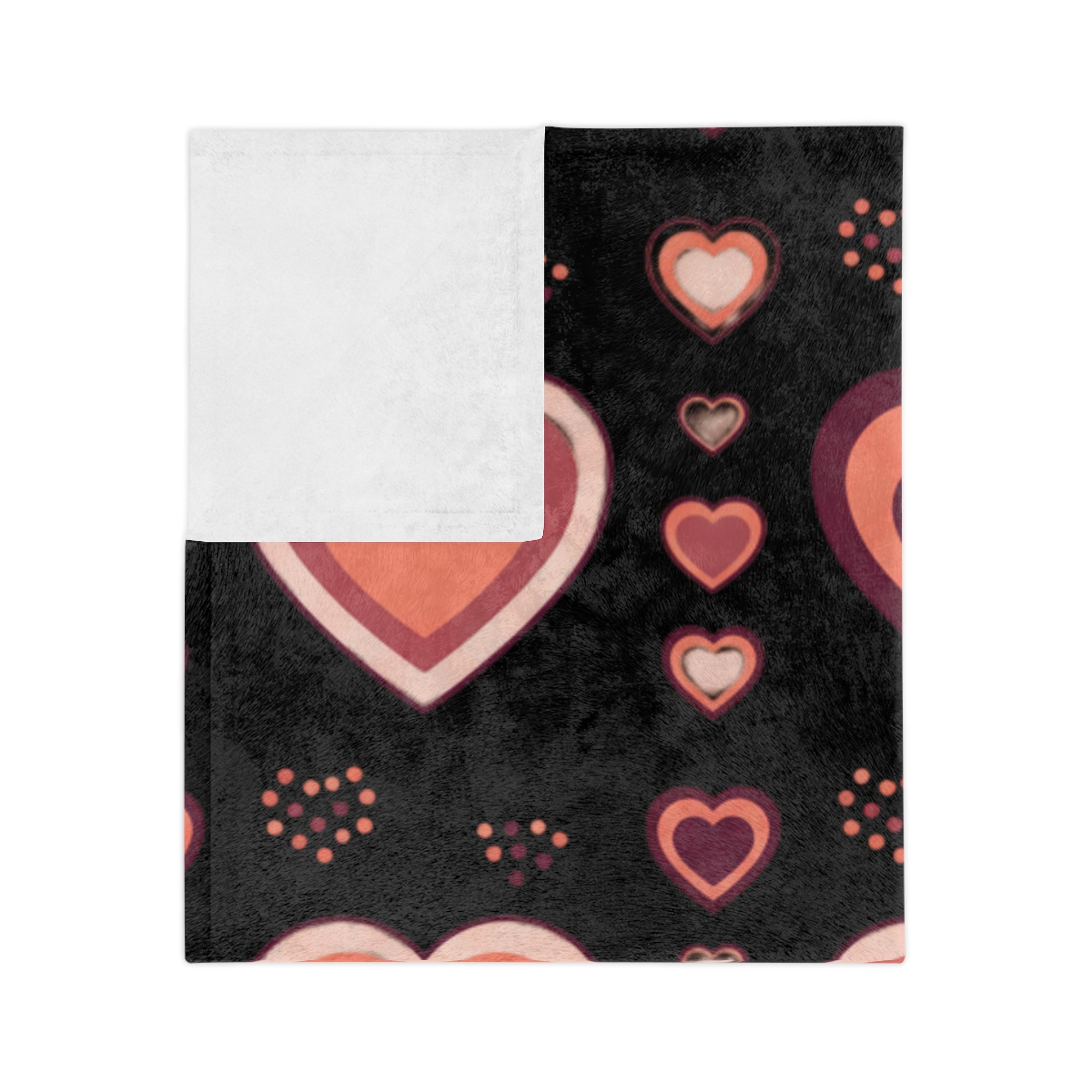 Heart Pattern Velveteen Microfiber Blanket – Cozy Valentine Throw