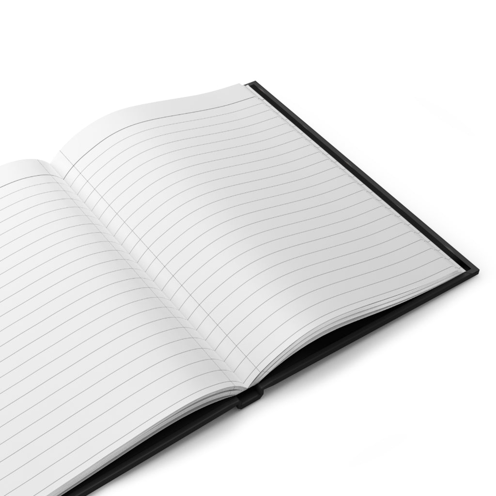 Cute Paw & Heart Hardcover Journal — Black Matte Pet Lover Notebook