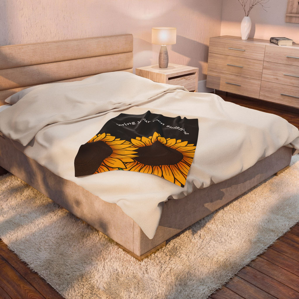 Sunflower "Bring Your Own Sunshine" Plush Blanket