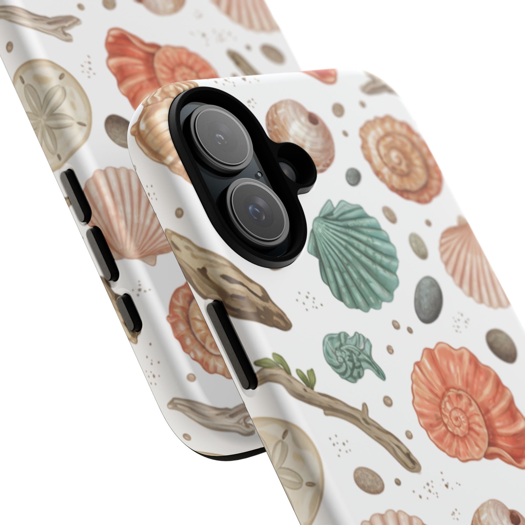 Seashell Pattern Phone Case - Coastal Beach Shells Protective Tough Case