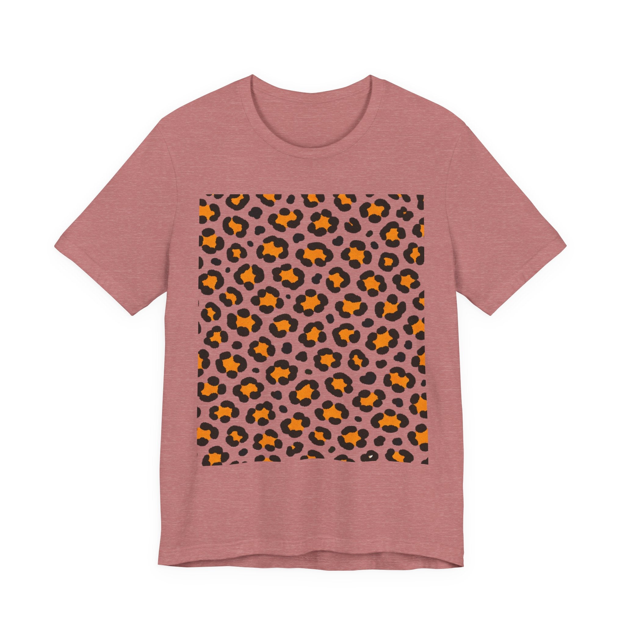 Leopard Print Orange Square T‑Shirt – Animal Print Graphic Tee