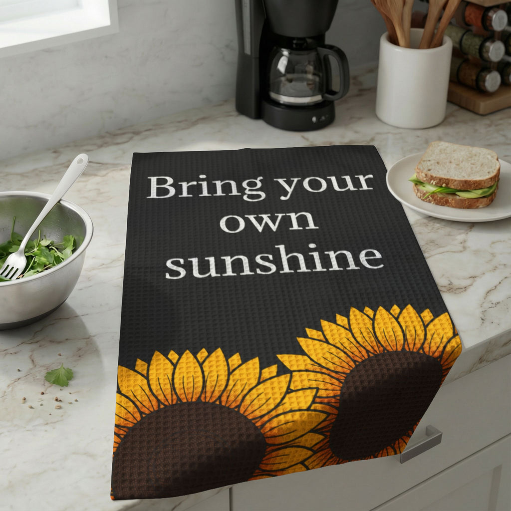 Sunflower 'Bring Your Own Sunshine' Kitchen Hand Towel