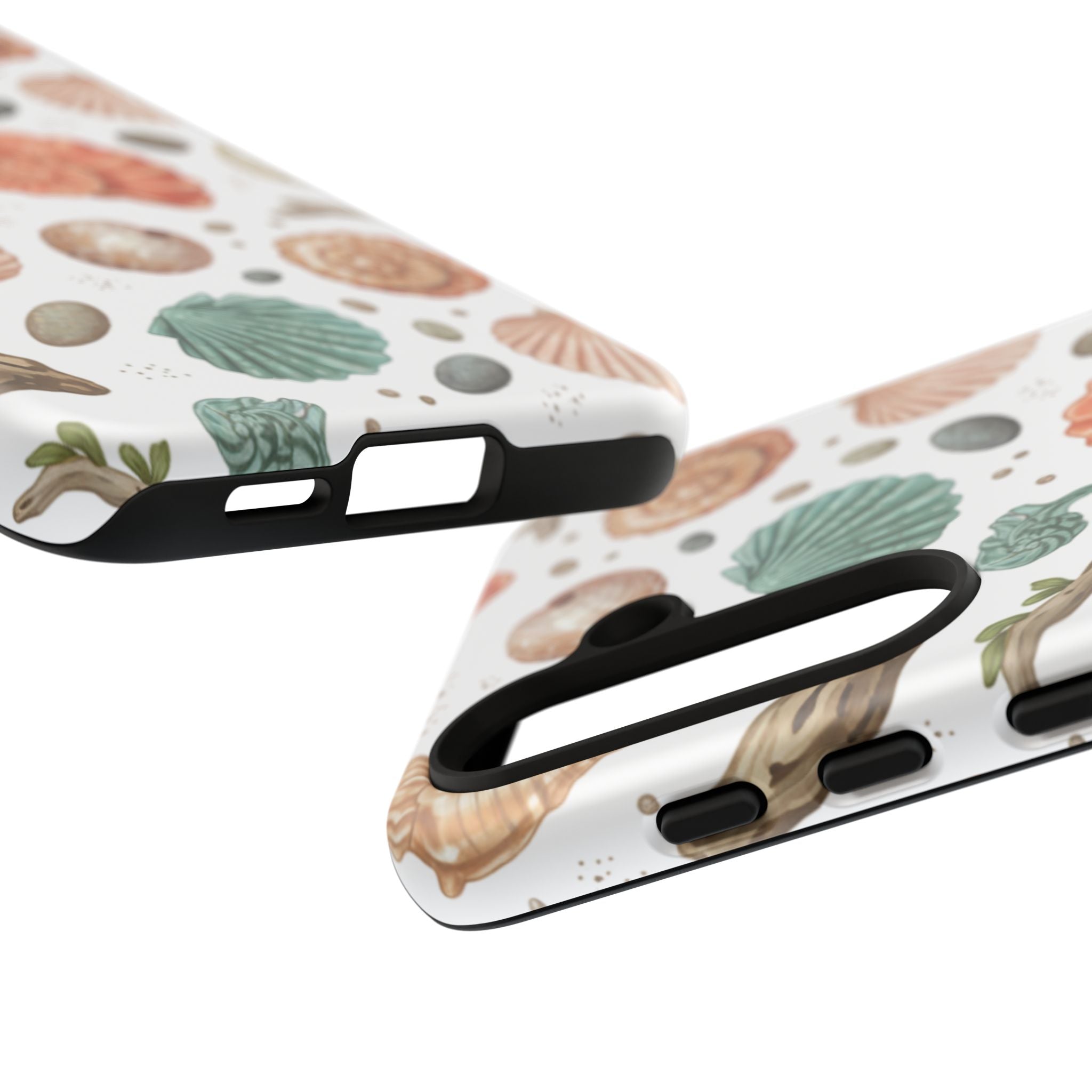 Seashell Pattern Phone Case - Coastal Beach Shells Protective Tough Case