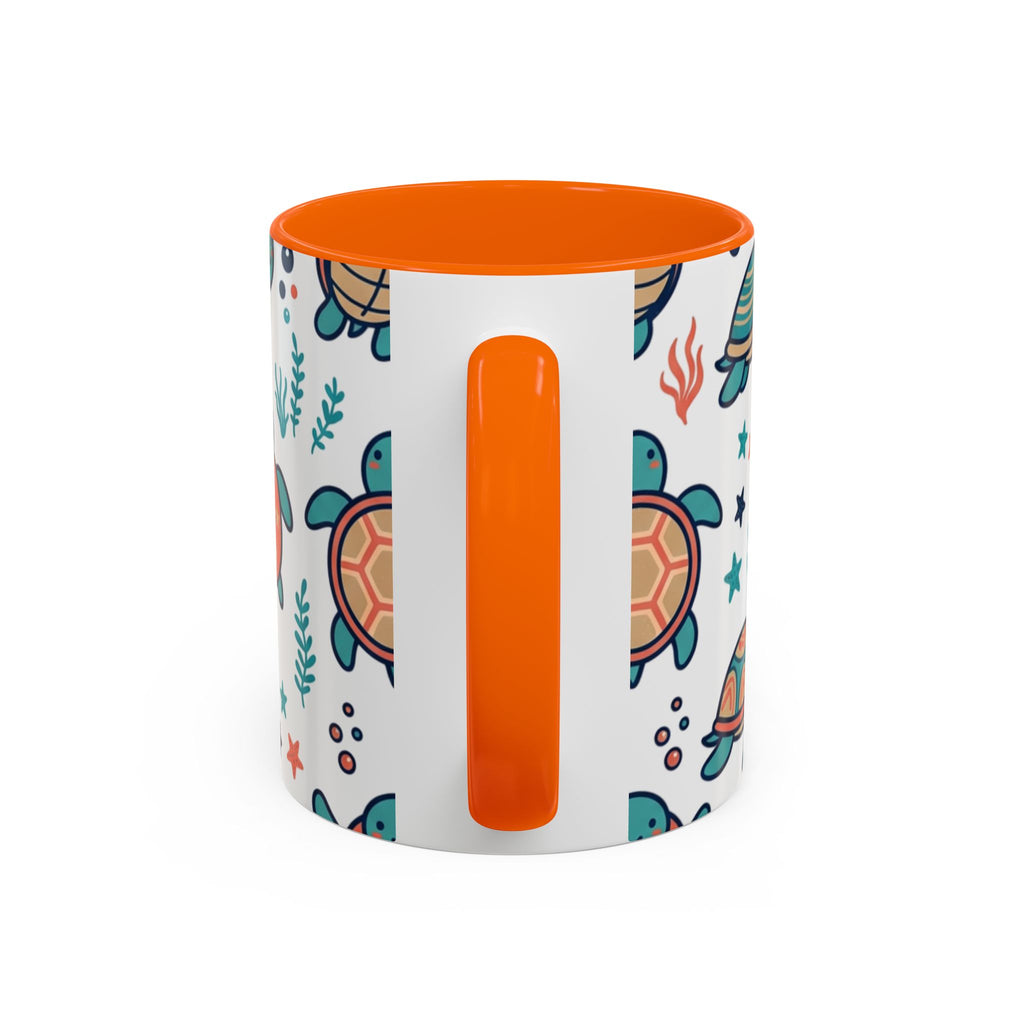 Turtle Pattern Coffee Mug — Cute Sea Turtle Accent Mug (11/15oz)