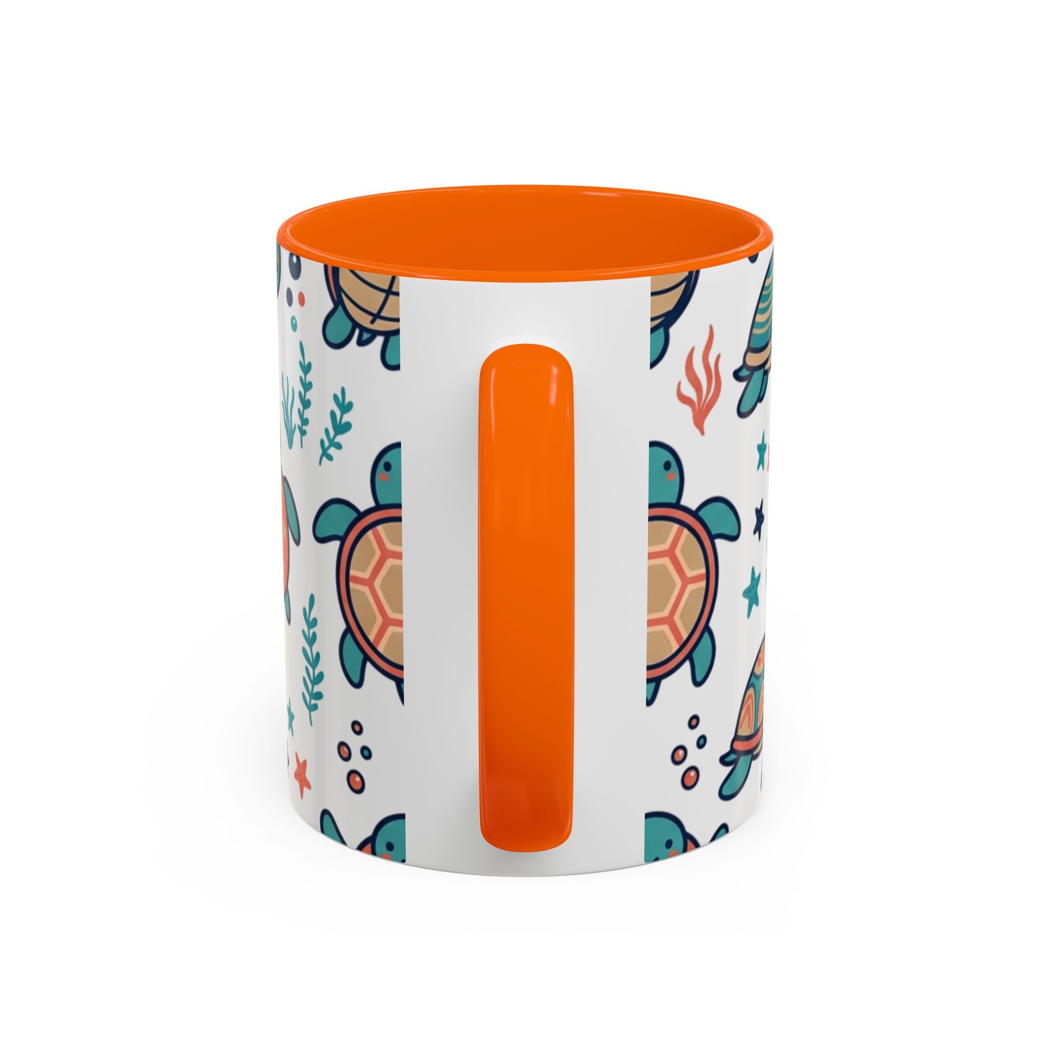 Turtle Pattern Coffee Mug — Cute Sea Turtle Accent Mug (11/15oz)