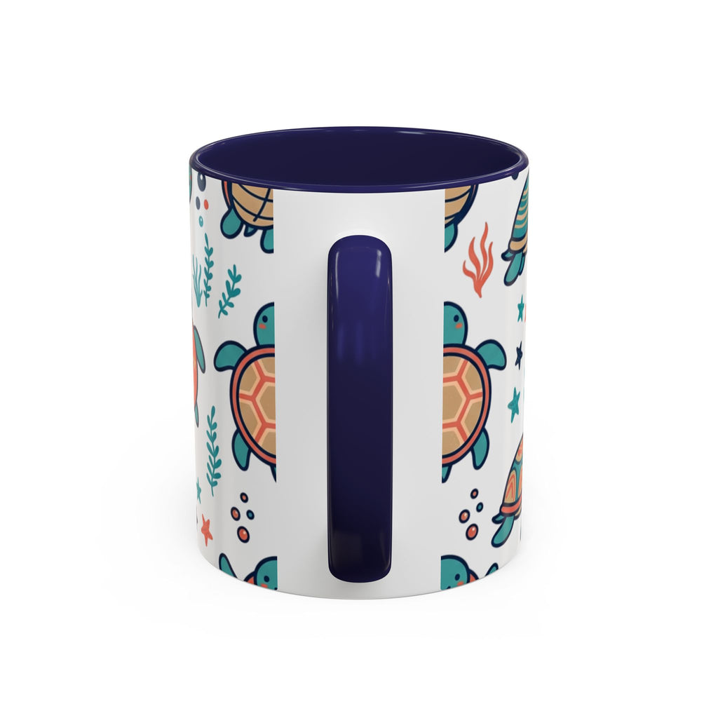 Turtle Pattern Coffee Mug — Cute Sea Turtle Accent Mug (11/15oz)