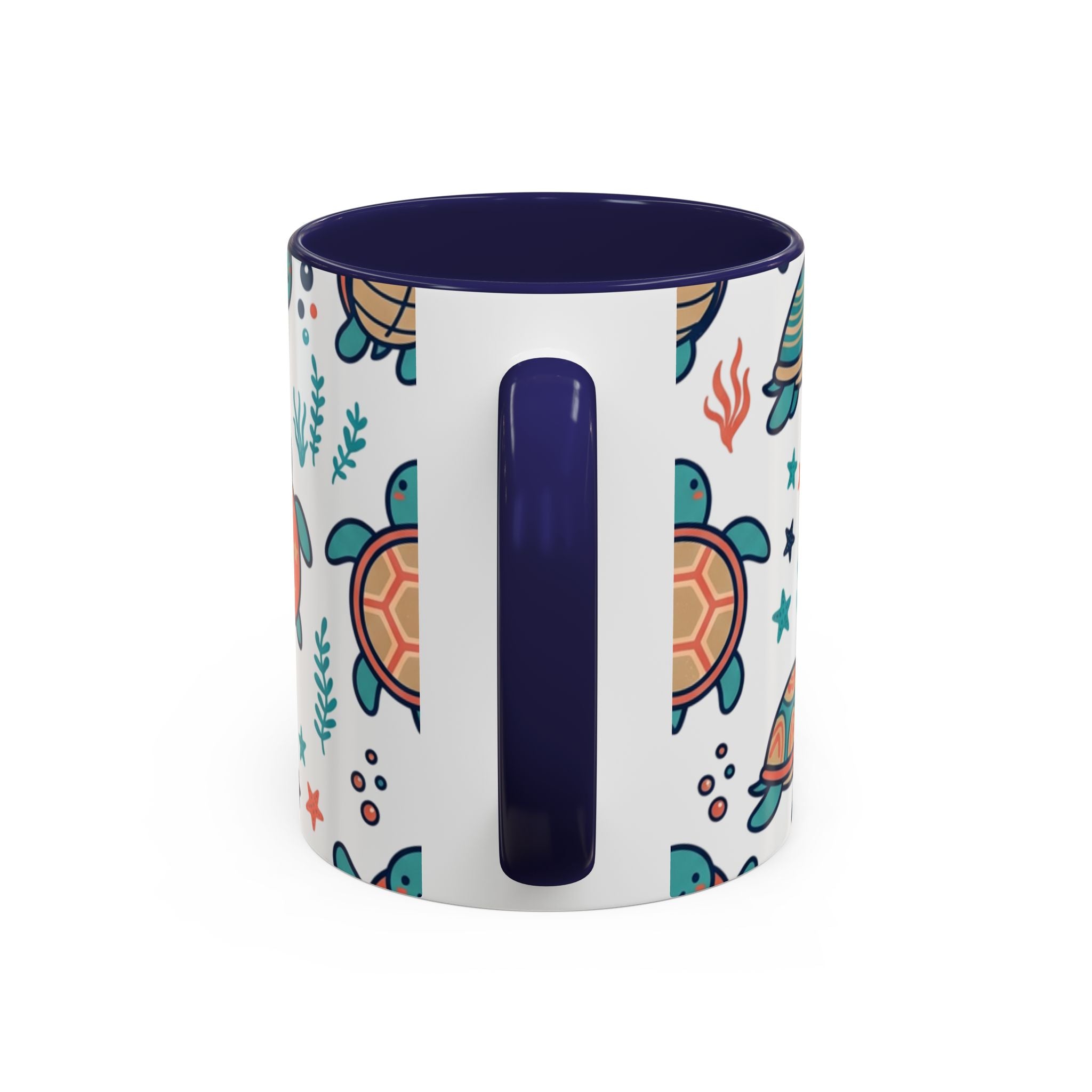 Turtle Pattern Coffee Mug — Cute Sea Turtle Accent Mug (11/15oz)