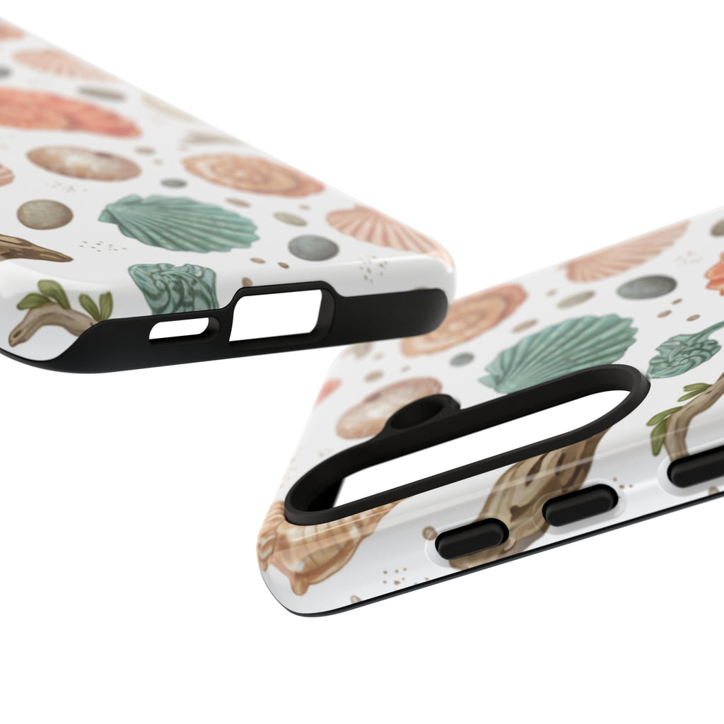 Seashell Pattern Phone Case - Coastal Beach Shells Protective Tough Case