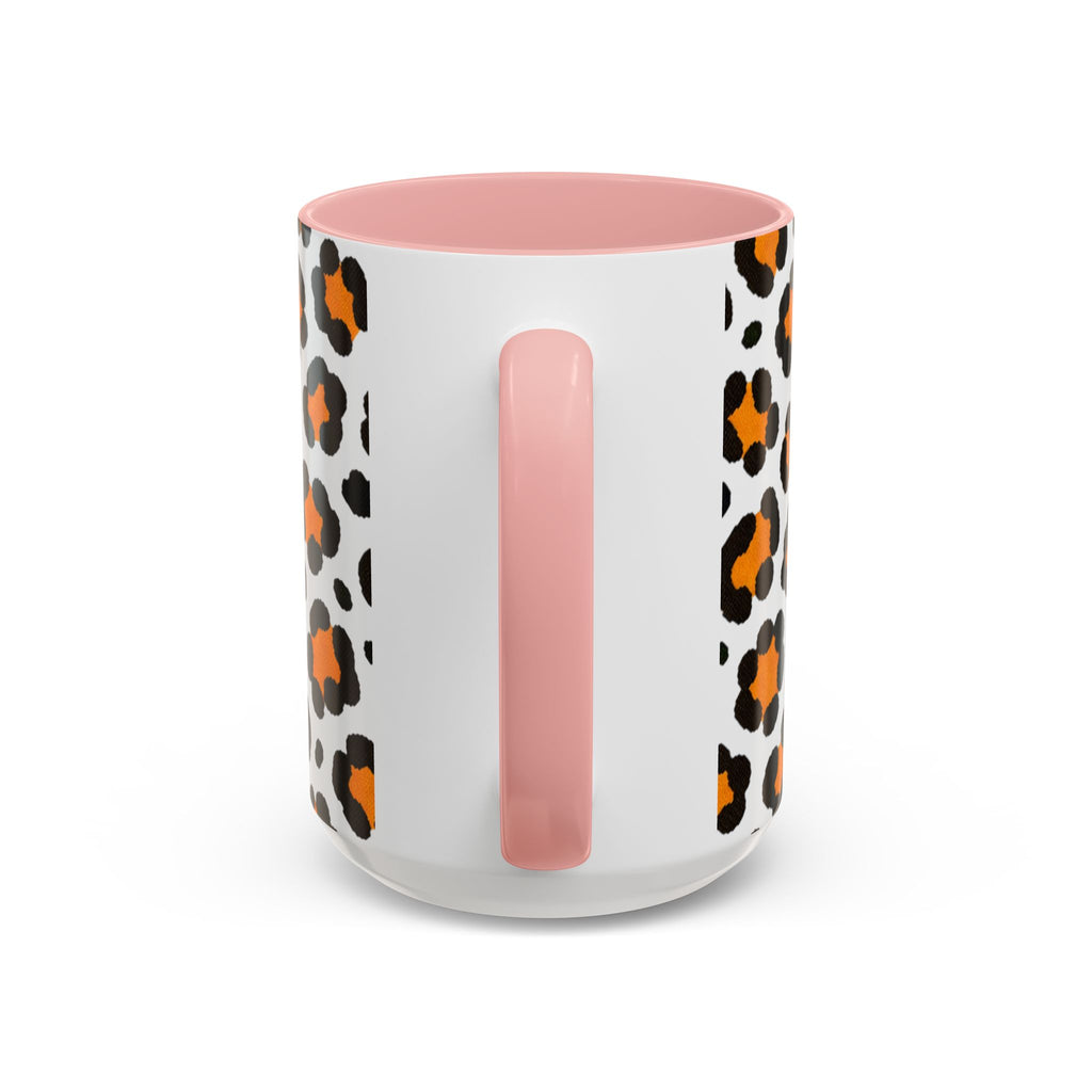 Leopard Print Accent Coffee Mug - Orange & Black Pattern 11/15oz