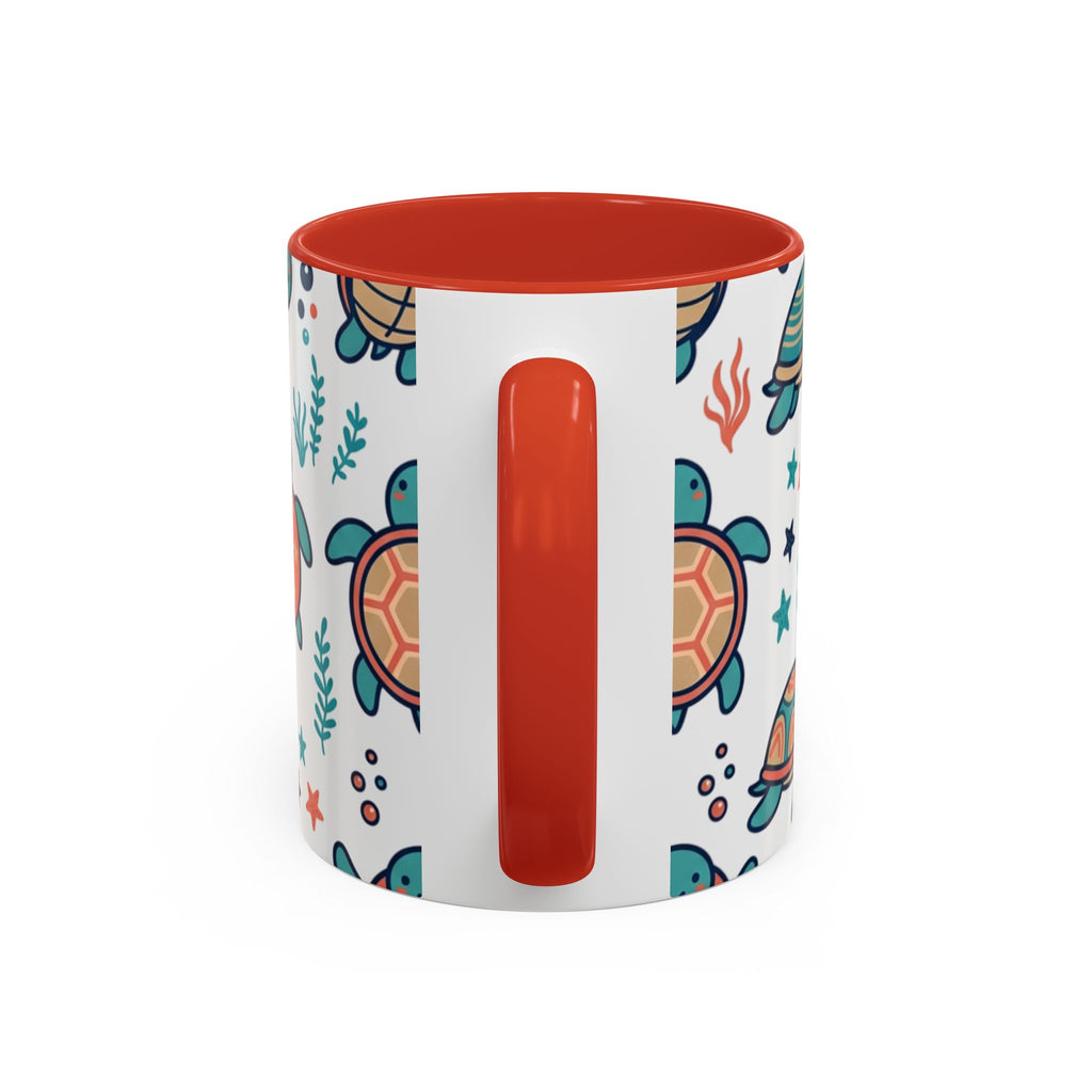 Turtle Pattern Coffee Mug — Cute Sea Turtle Accent Mug (11/15oz)