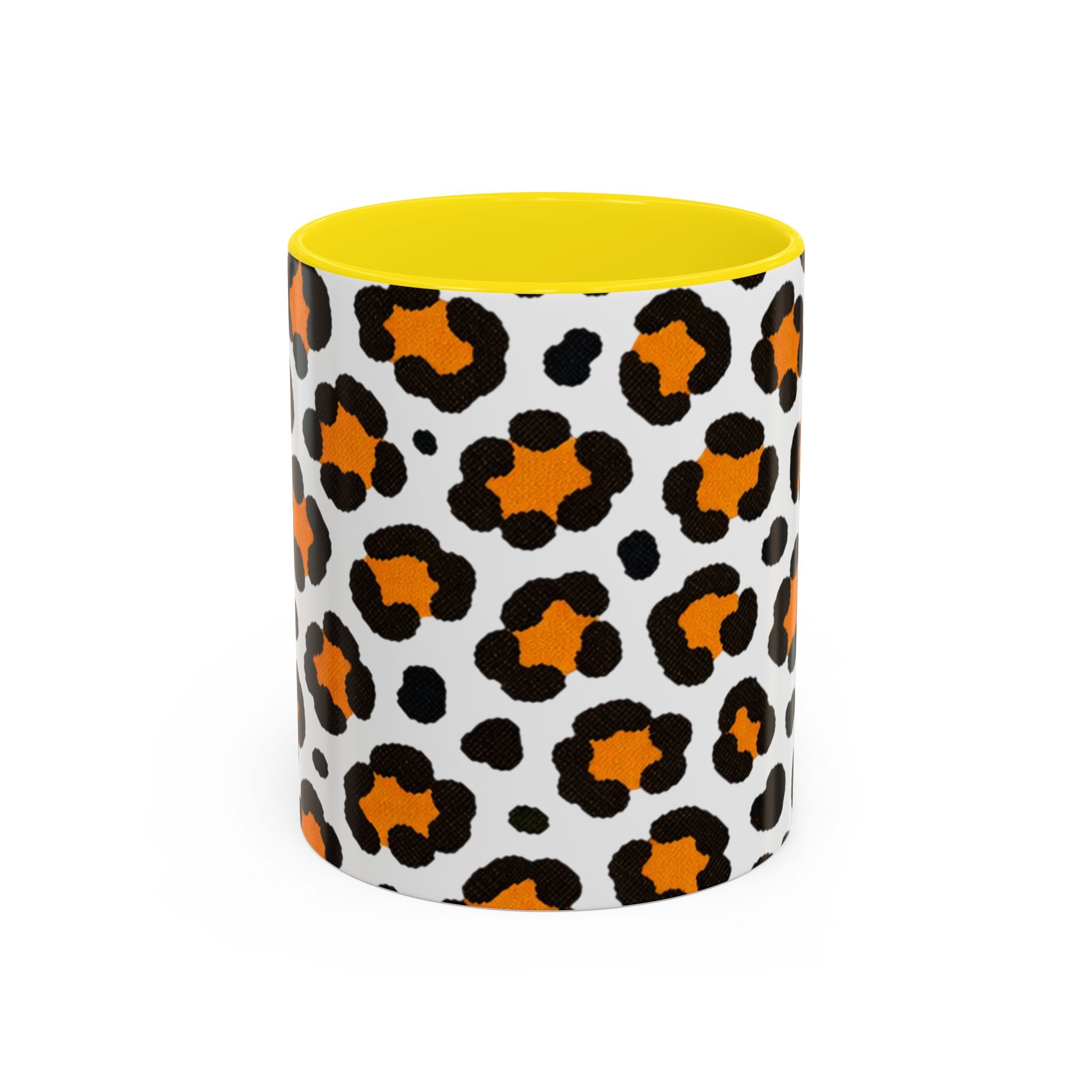 Leopard Print Accent Coffee Mug - Orange & Black Pattern 11/15oz