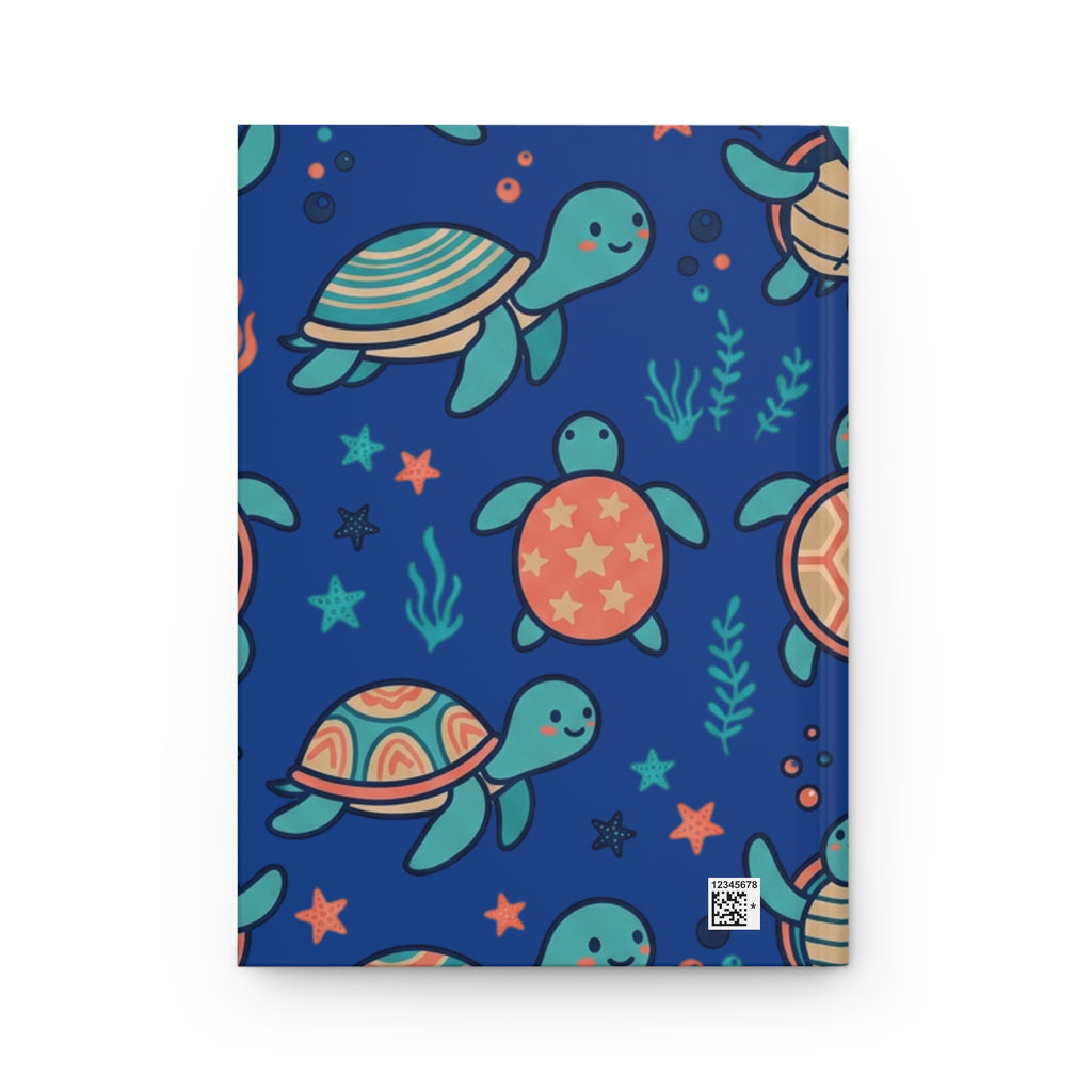 Turtle Pattern Hardcover Journal — Cute Sea Turtle Notebook for Kids & Ocean Lovers