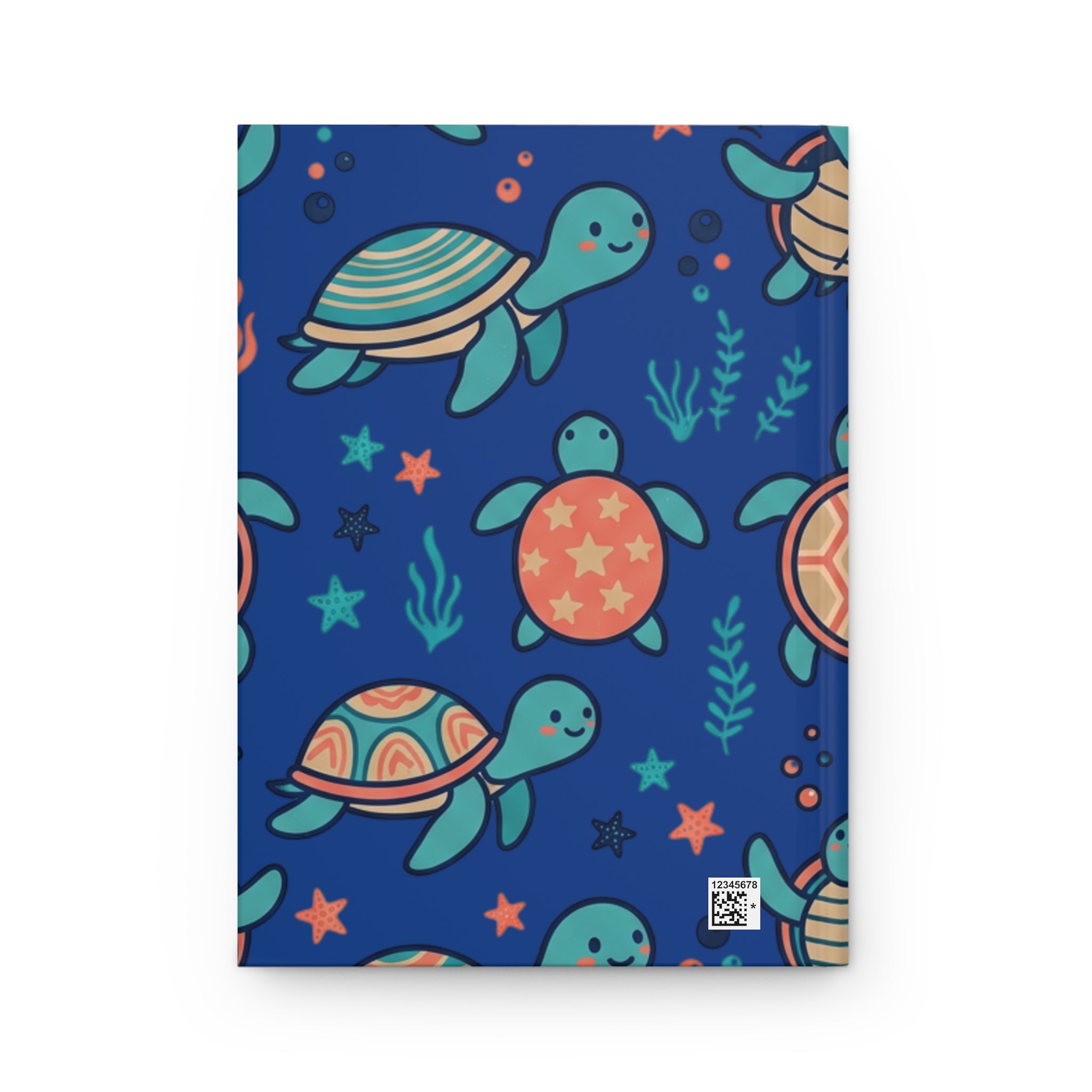 Turtle Pattern Hardcover Journal — Cute Sea Turtle Notebook for Kids & Ocean Lovers