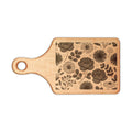 Floral Engraved Wooden Cutting Board — Rustic Kitchen Serving Board