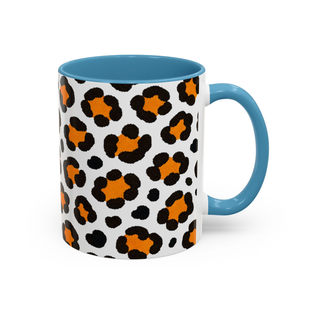 Leopard Print Accent Coffee Mug - Orange & Black Pattern 11/15oz