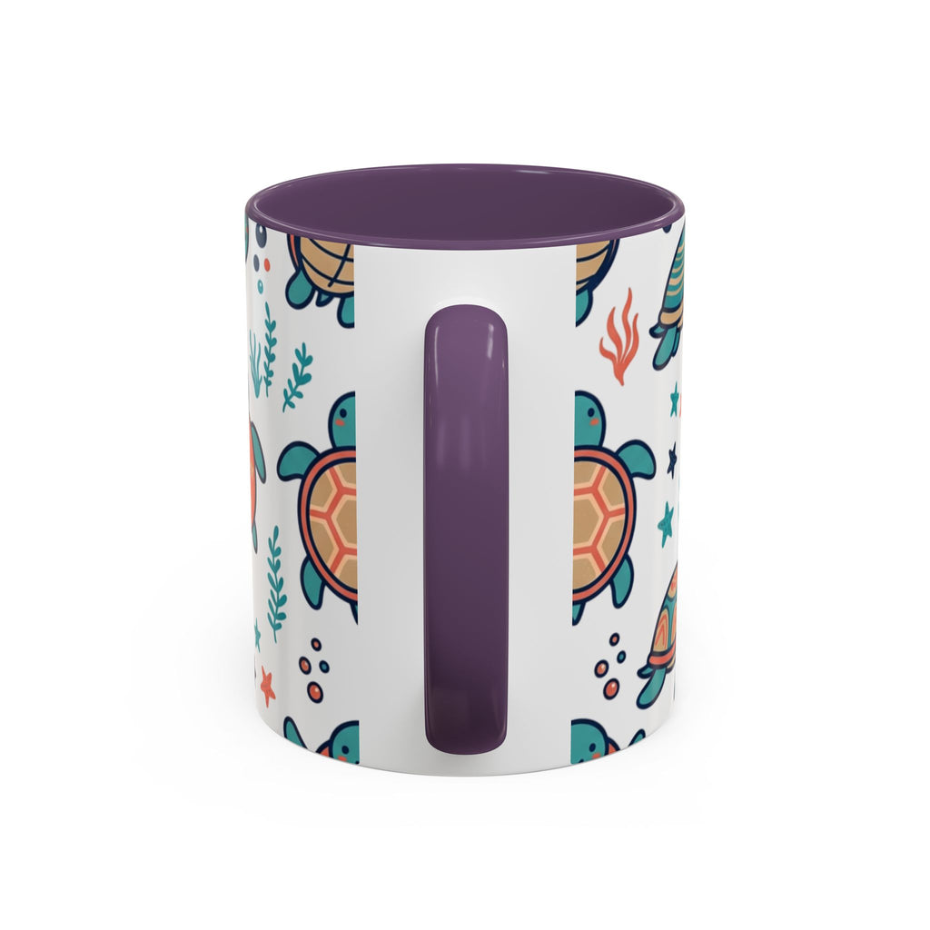Turtle Pattern Coffee Mug — Cute Sea Turtle Accent Mug (11/15oz)