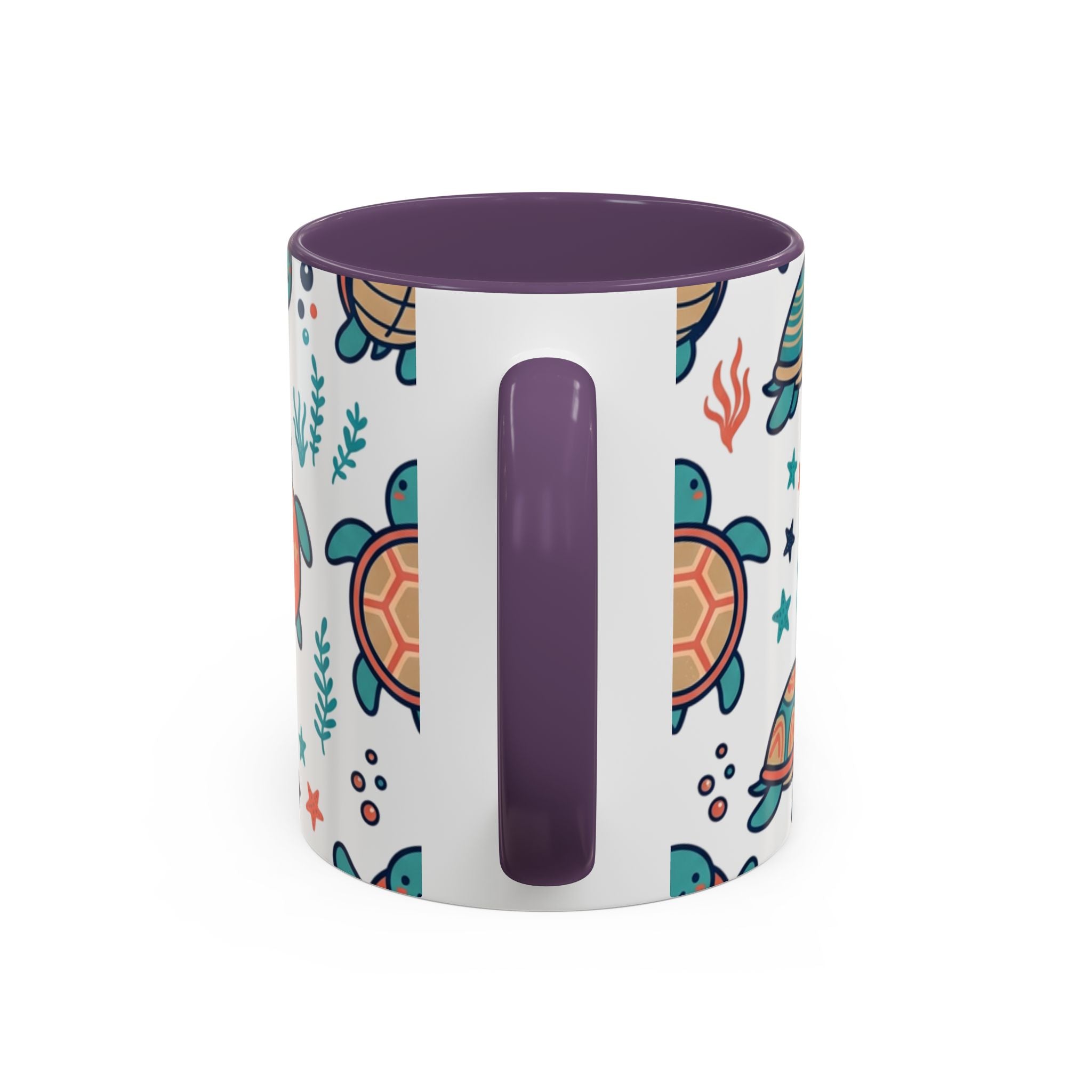 Turtle Pattern Coffee Mug — Cute Sea Turtle Accent Mug (11/15oz)