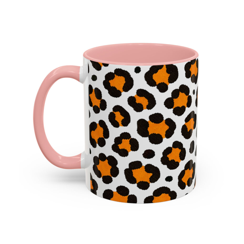 Leopard Print Accent Coffee Mug - Orange & Black Pattern 11/15oz