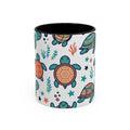 Turtle Pattern Coffee Mug — Cute Sea Turtle Accent Mug (11/15oz)
