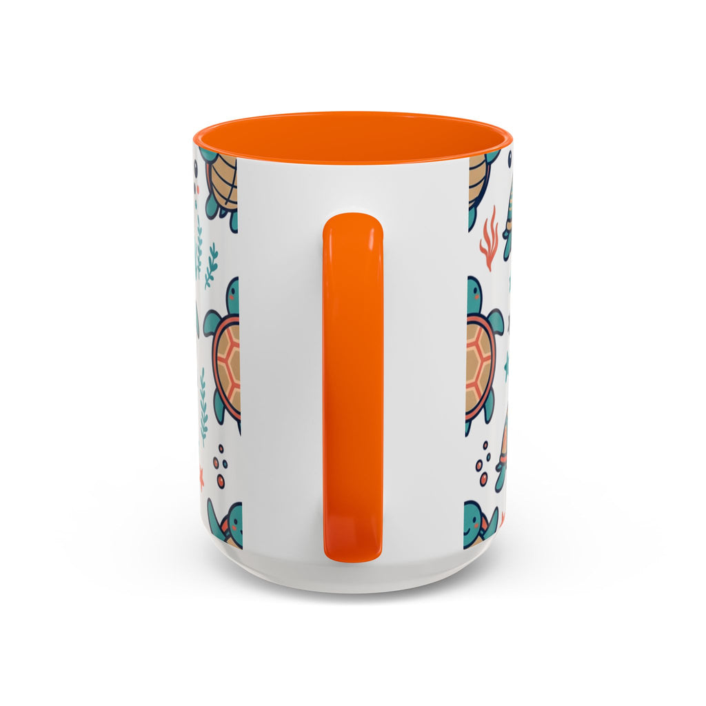 Turtle Pattern Coffee Mug — Cute Sea Turtle Accent Mug (11/15oz)