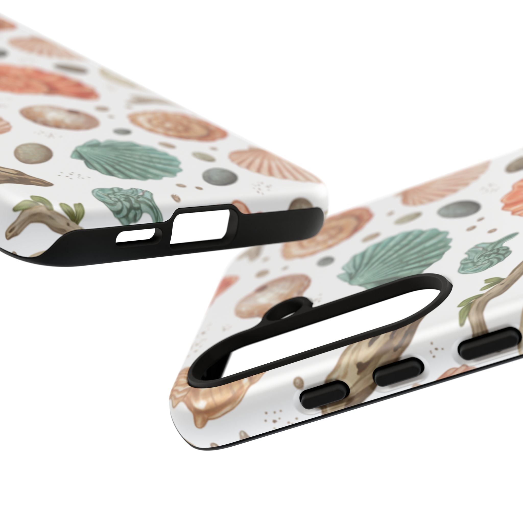 Seashell Pattern Phone Case - Coastal Beach Shells Protective Tough Case