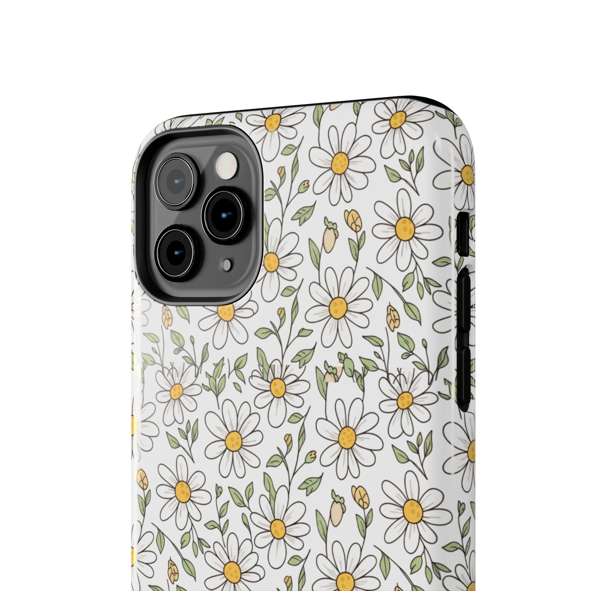 Daisy Floral Tough Phone Case — Protective White Spring Pattern