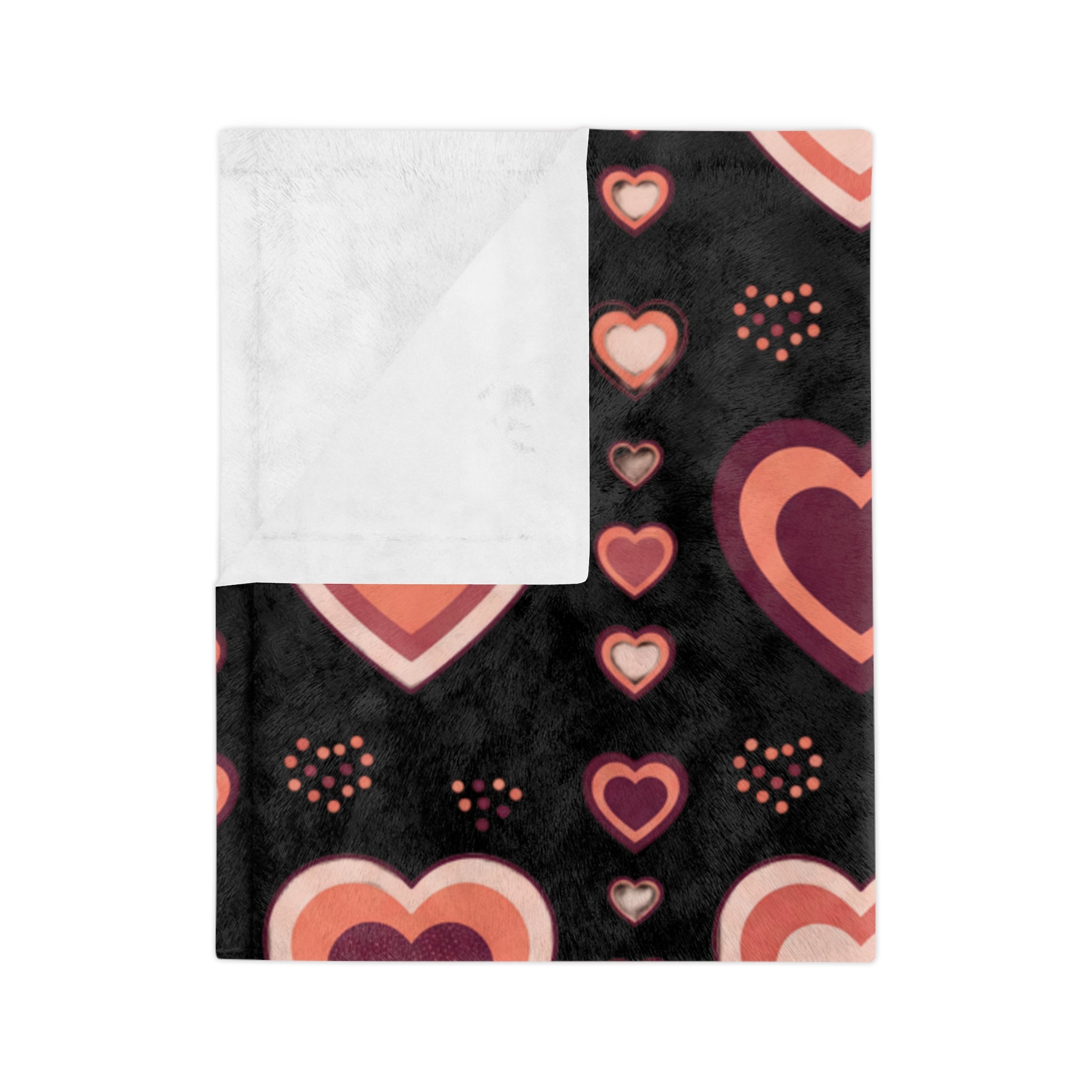 Heart Pattern Velveteen Microfiber Blanket – Cozy Valentine Throw