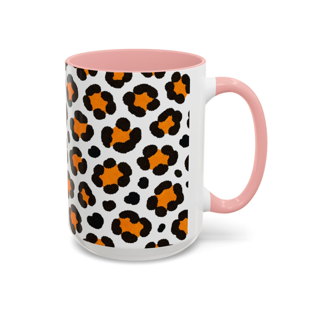 Leopard Print Accent Coffee Mug - Orange & Black Pattern 11/15oz