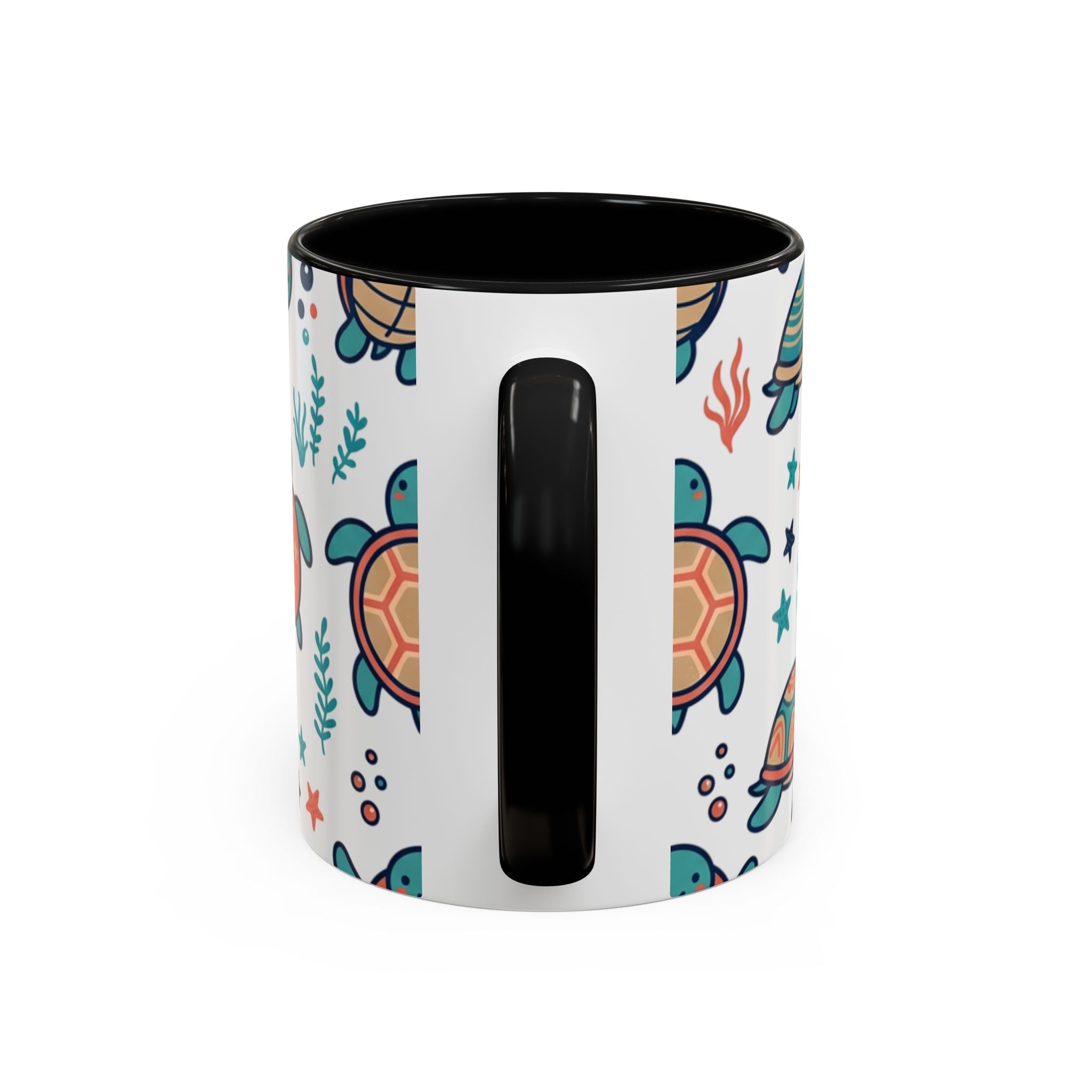 Turtle Pattern Coffee Mug — Cute Sea Turtle Accent Mug (11/15oz)