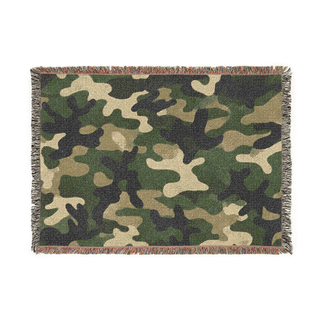 Camouflage Woven Blanket - Cozy Camo Throw for Outdoor, Military & Hunting Fans
