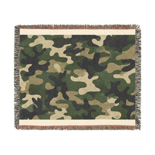 Camouflage Woven Blanket - Cozy Camo Throw for Outdoor, Military & Hunting Fans