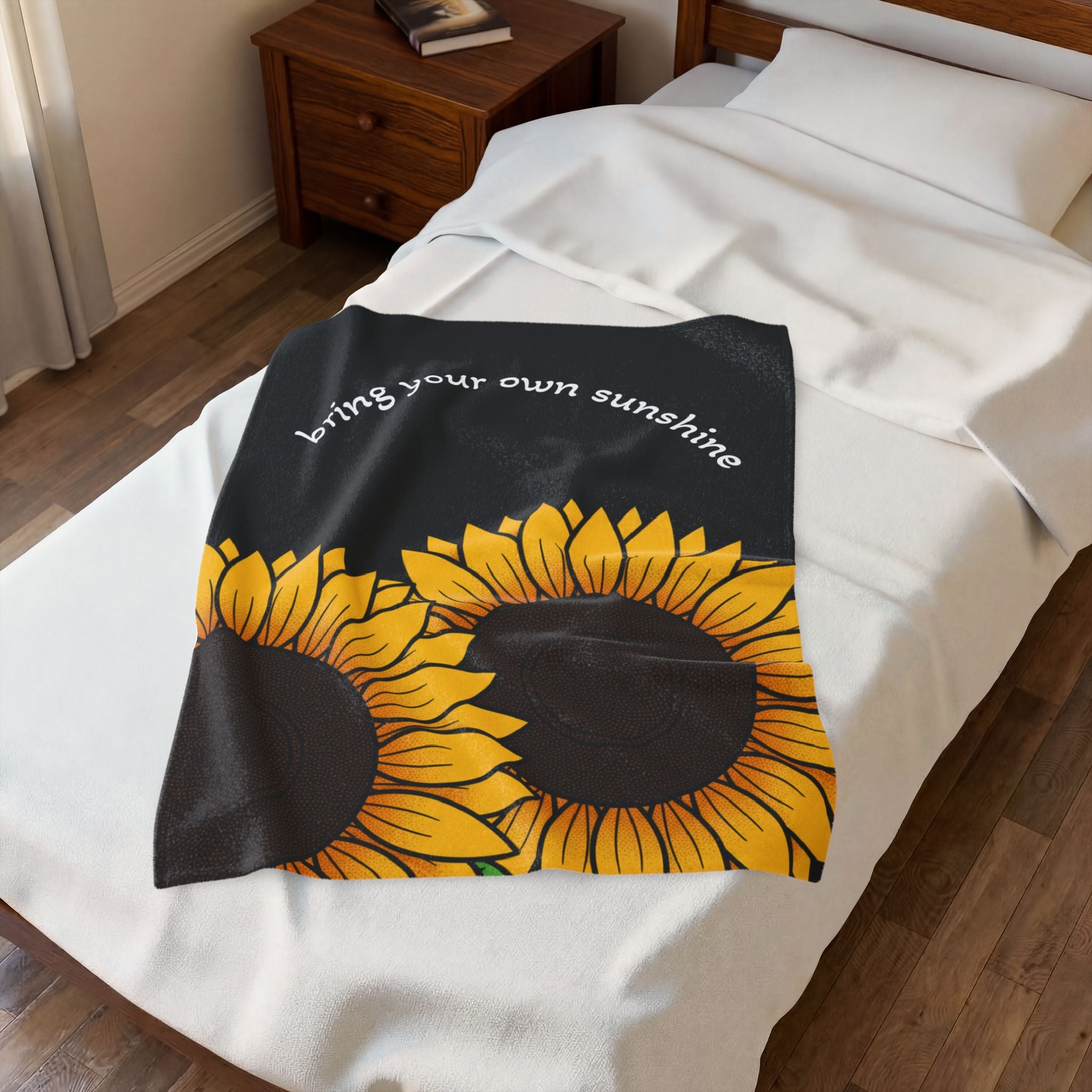Sunflower "Bring Your Own Sunshine" Plush Blanket