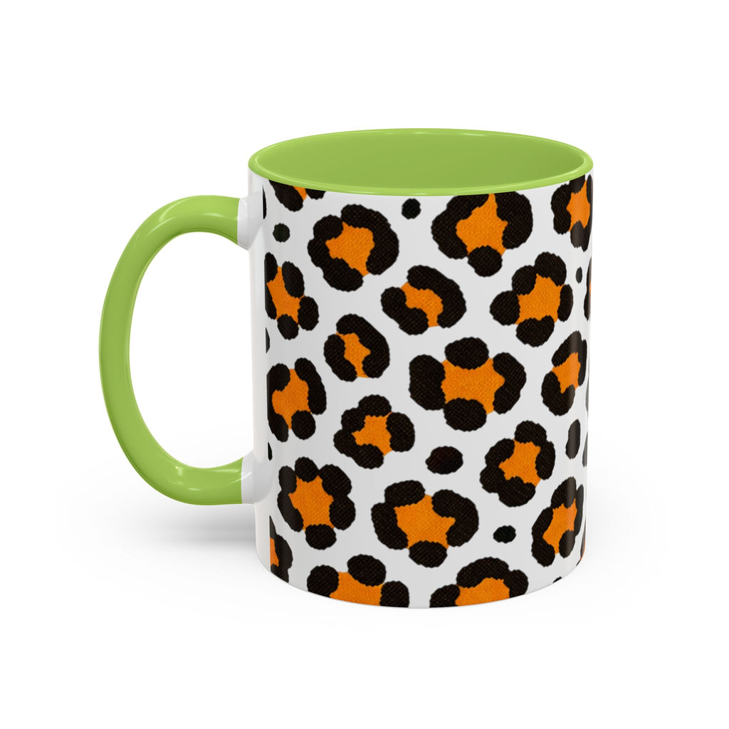Leopard Print Accent Coffee Mug - Orange & Black Pattern 11/15oz