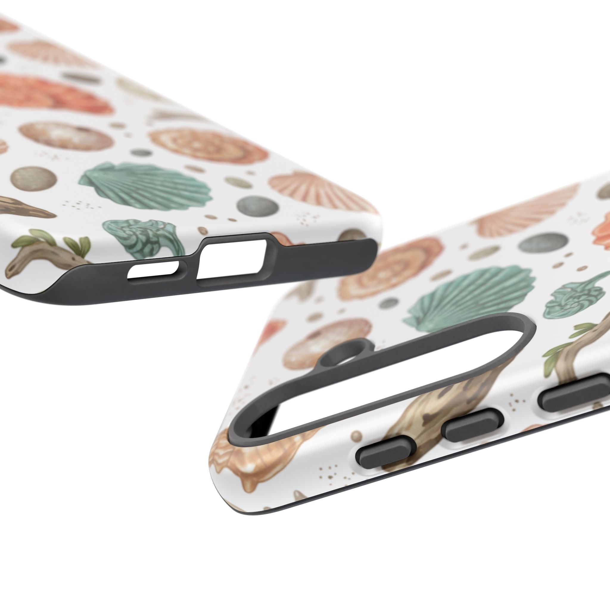 Seashell Pattern Phone Case - Coastal Beach Shells Protective Tough Case