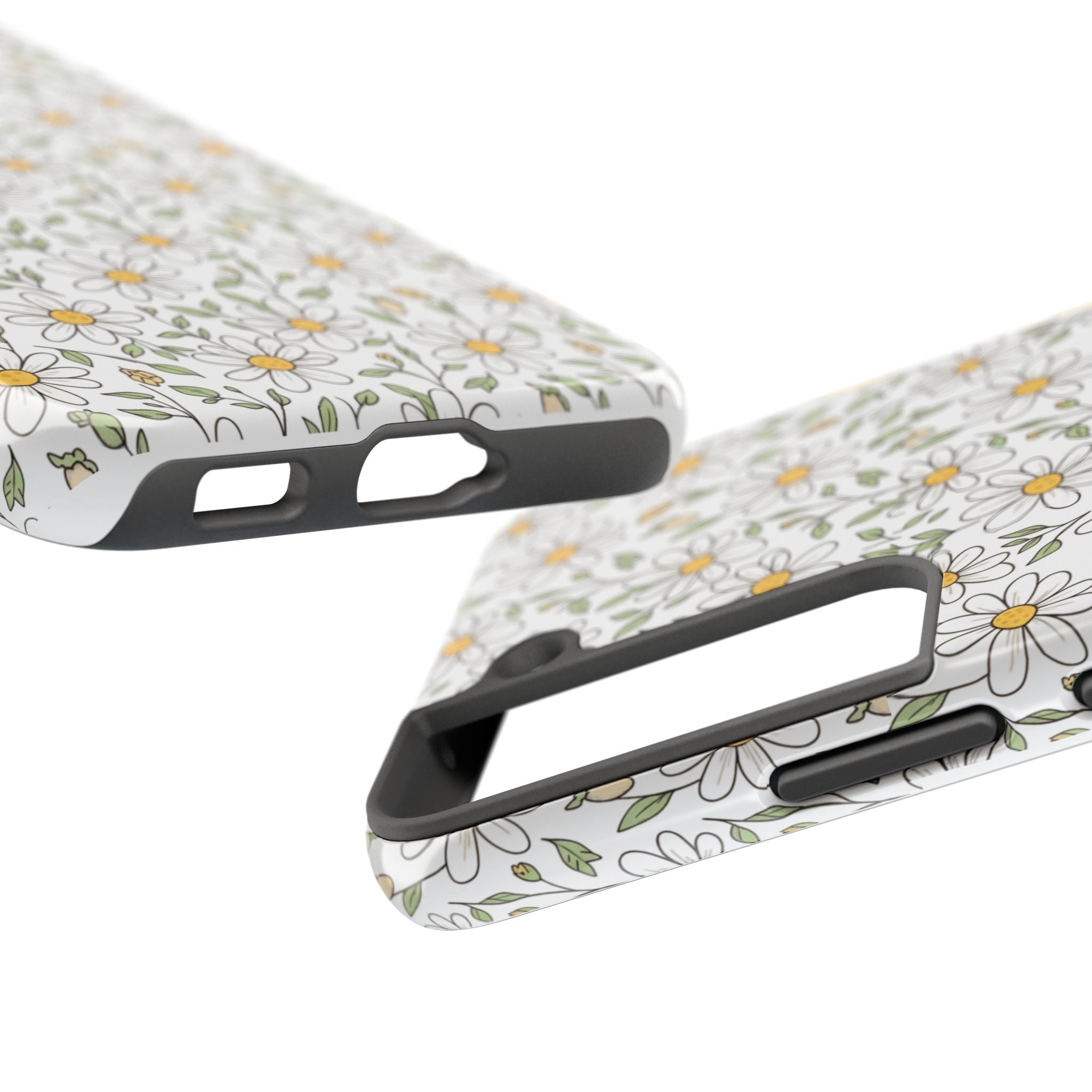 Daisy Floral Tough Phone Case — Protective White Spring Pattern
