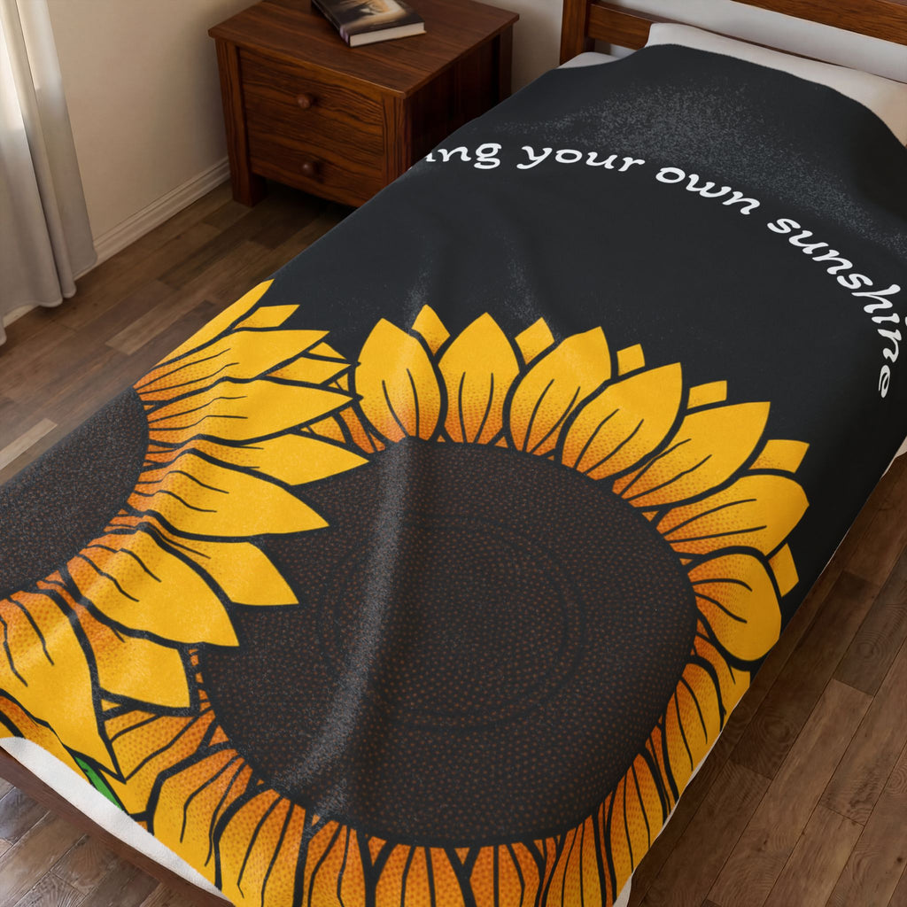 Sunflower "Bring Your Own Sunshine" Plush Blanket
