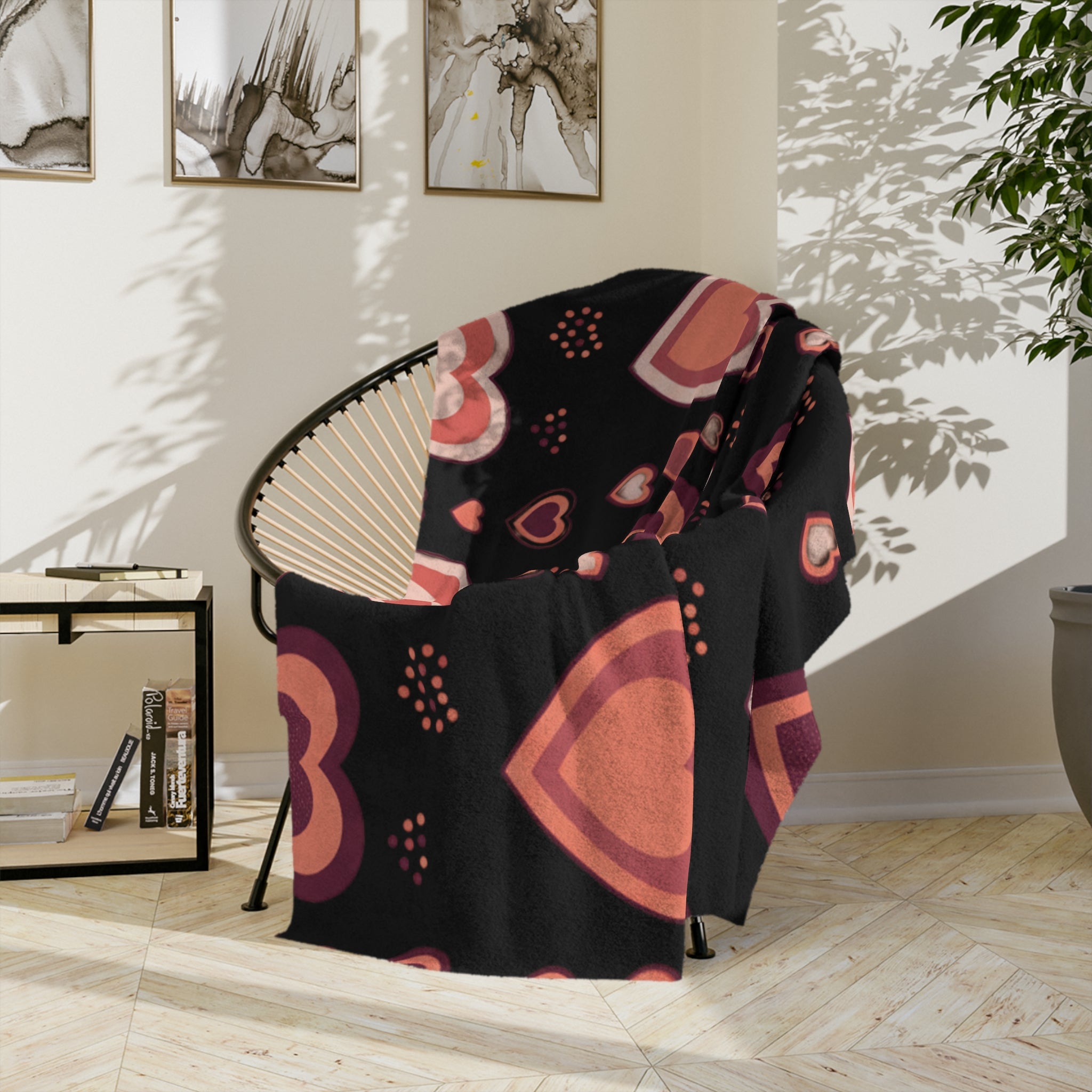 Heart Pattern Velveteen Microfiber Blanket – Cozy Valentine Throw