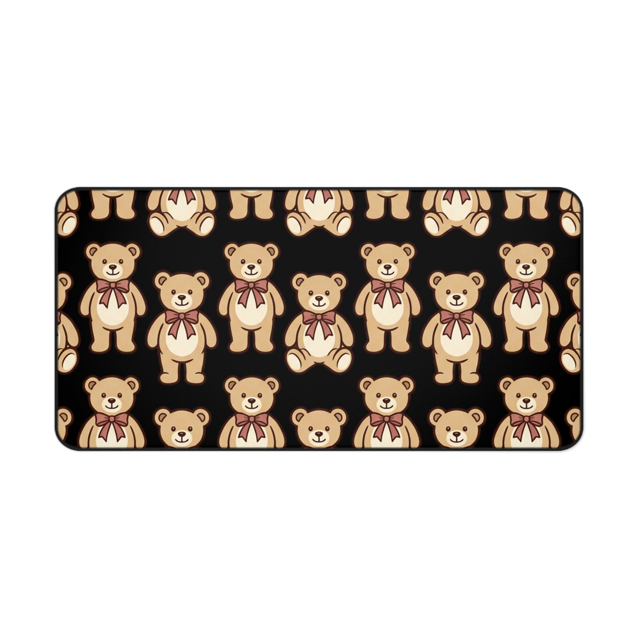 Teddy Bear Pattern Desk Mat – Cute Plush Toy Mousepad for Kids & Home Office