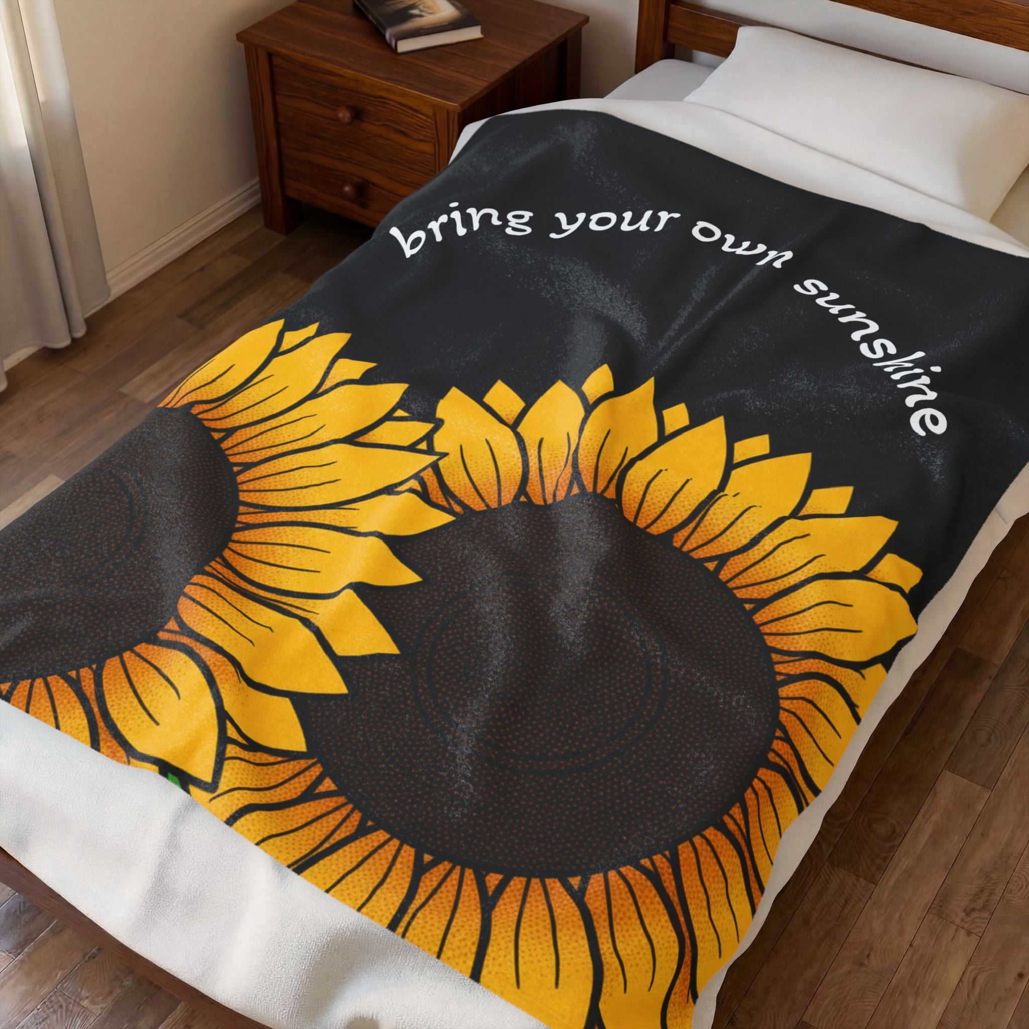 Sunflower "Bring Your Own Sunshine" Plush Blanket