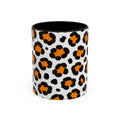 Leopard Print Accent Coffee Mug - Orange & Black Pattern 11/15oz