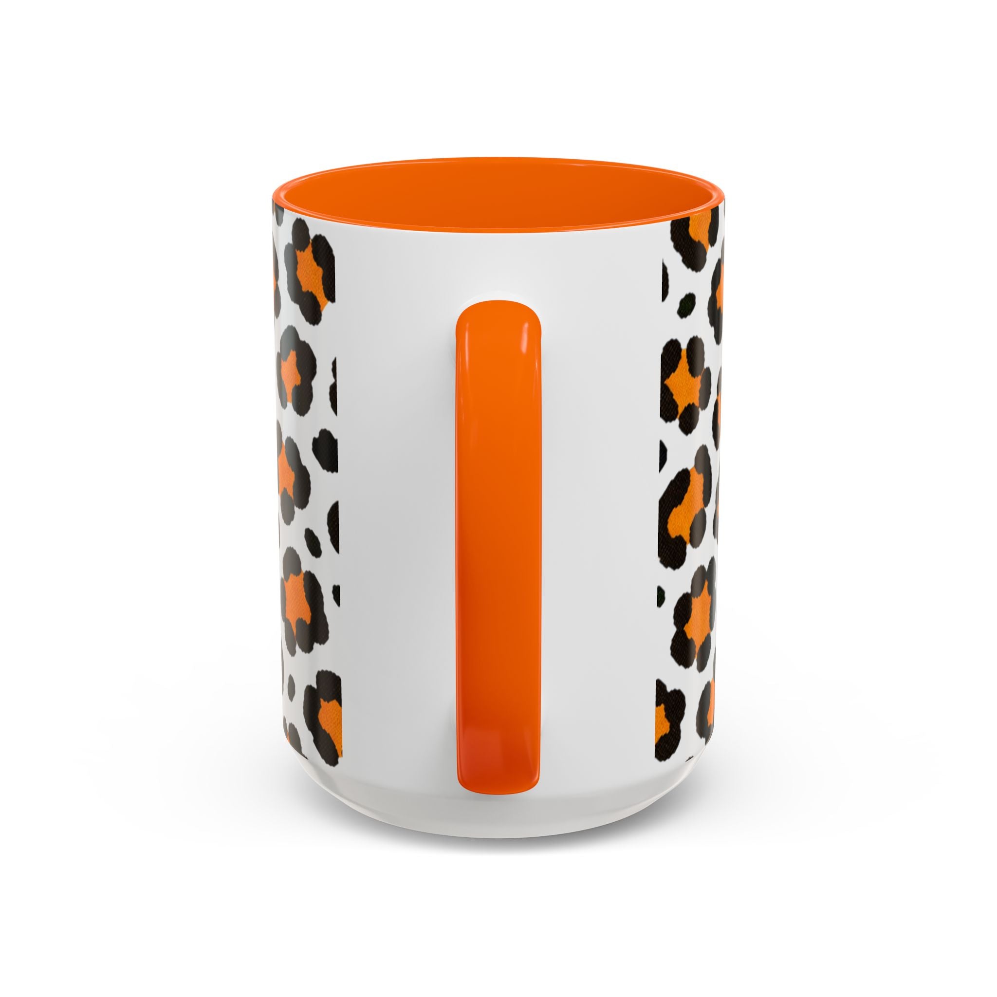 Leopard Print Accent Coffee Mug - Orange & Black Pattern 11/15oz