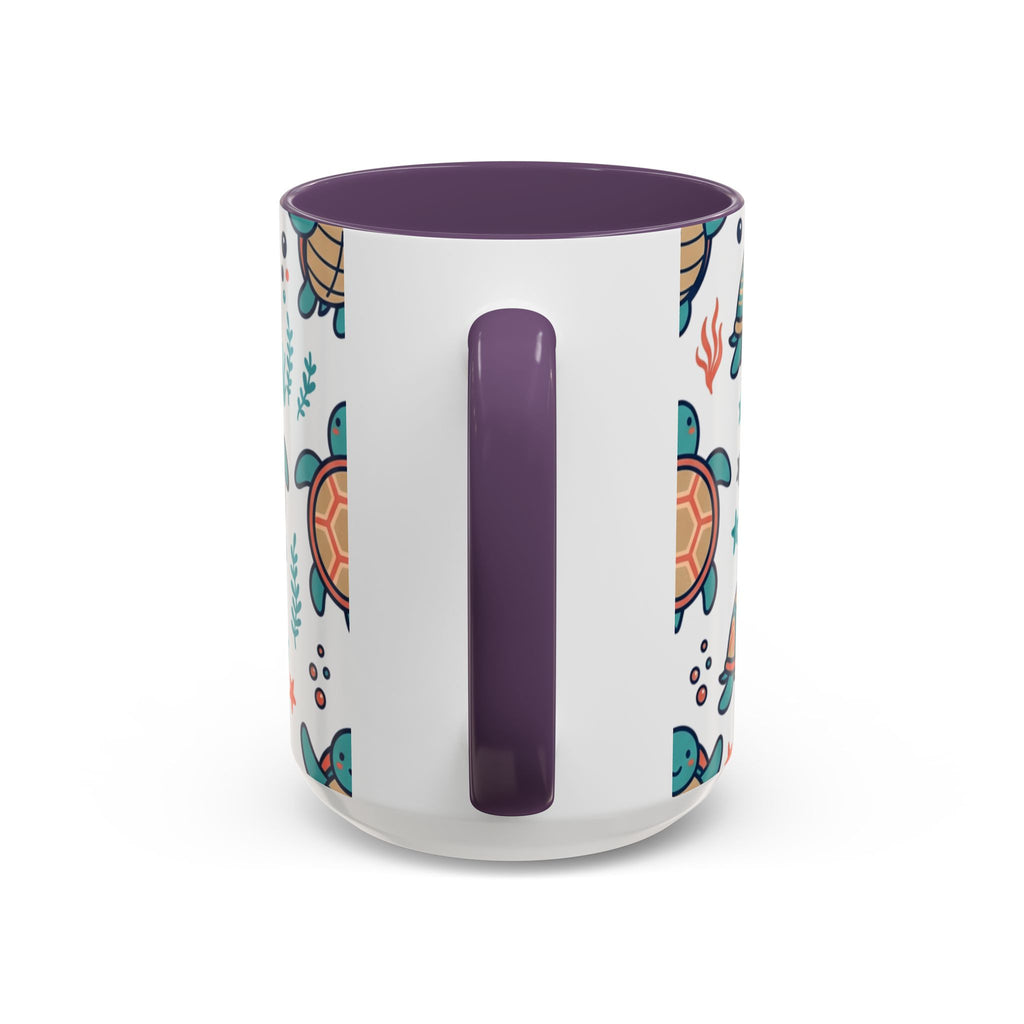 Turtle Pattern Coffee Mug — Cute Sea Turtle Accent Mug (11/15oz)