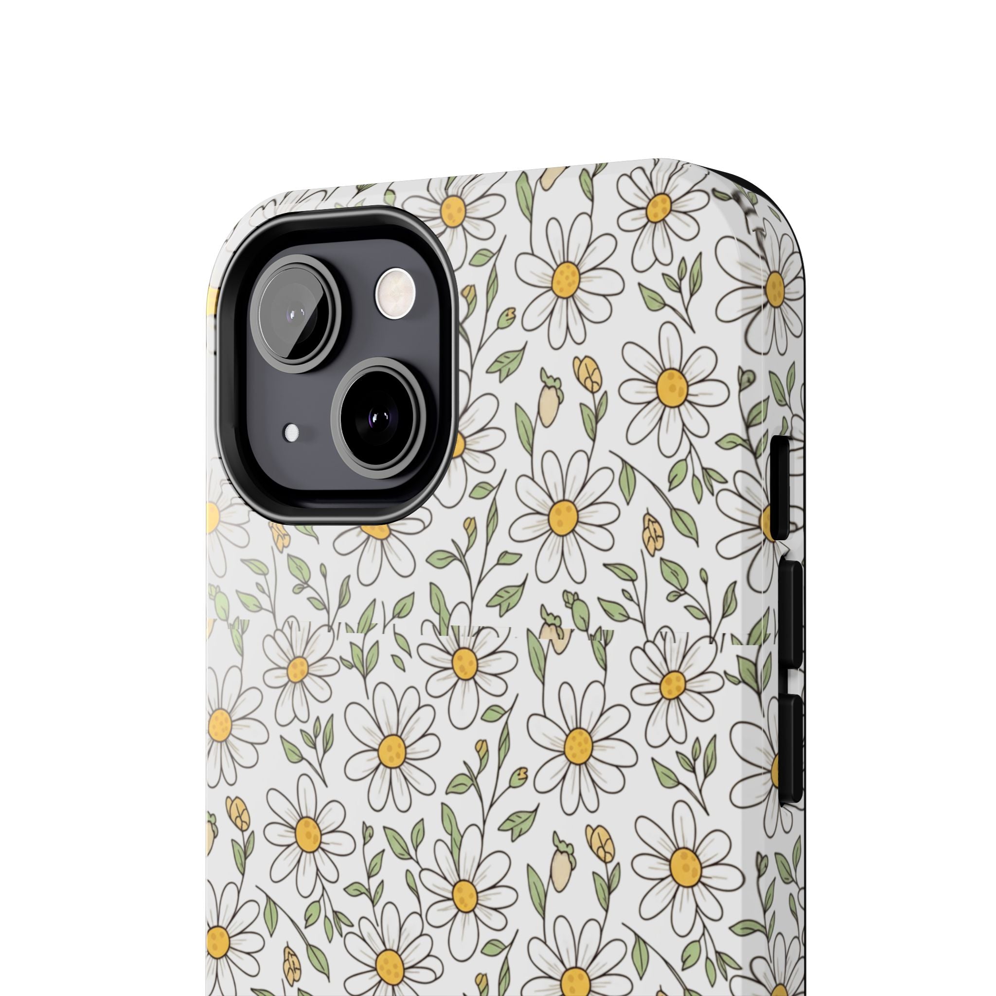 Daisy Floral Tough Phone Case — Protective White Spring Pattern