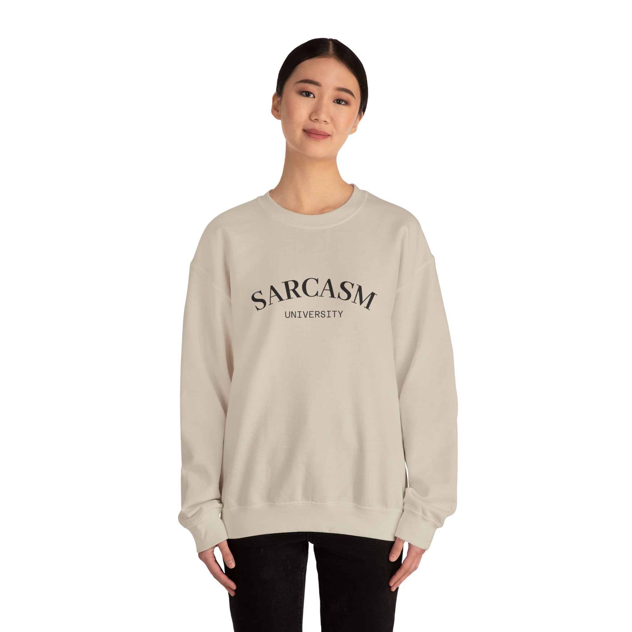 Sarcasm University Crewneck Sweatshirt – Funny College Humor Pullover