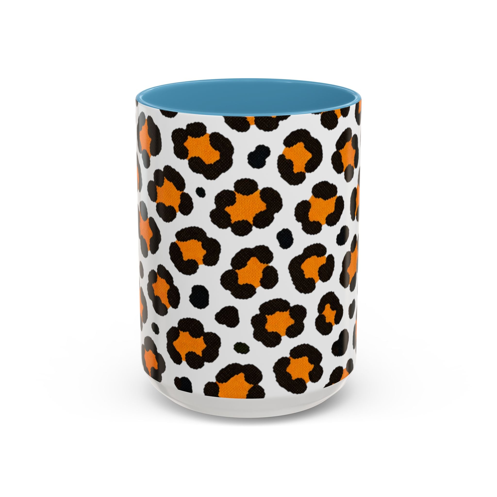 Leopard Print Accent Coffee Mug - Orange & Black Pattern 11/15oz