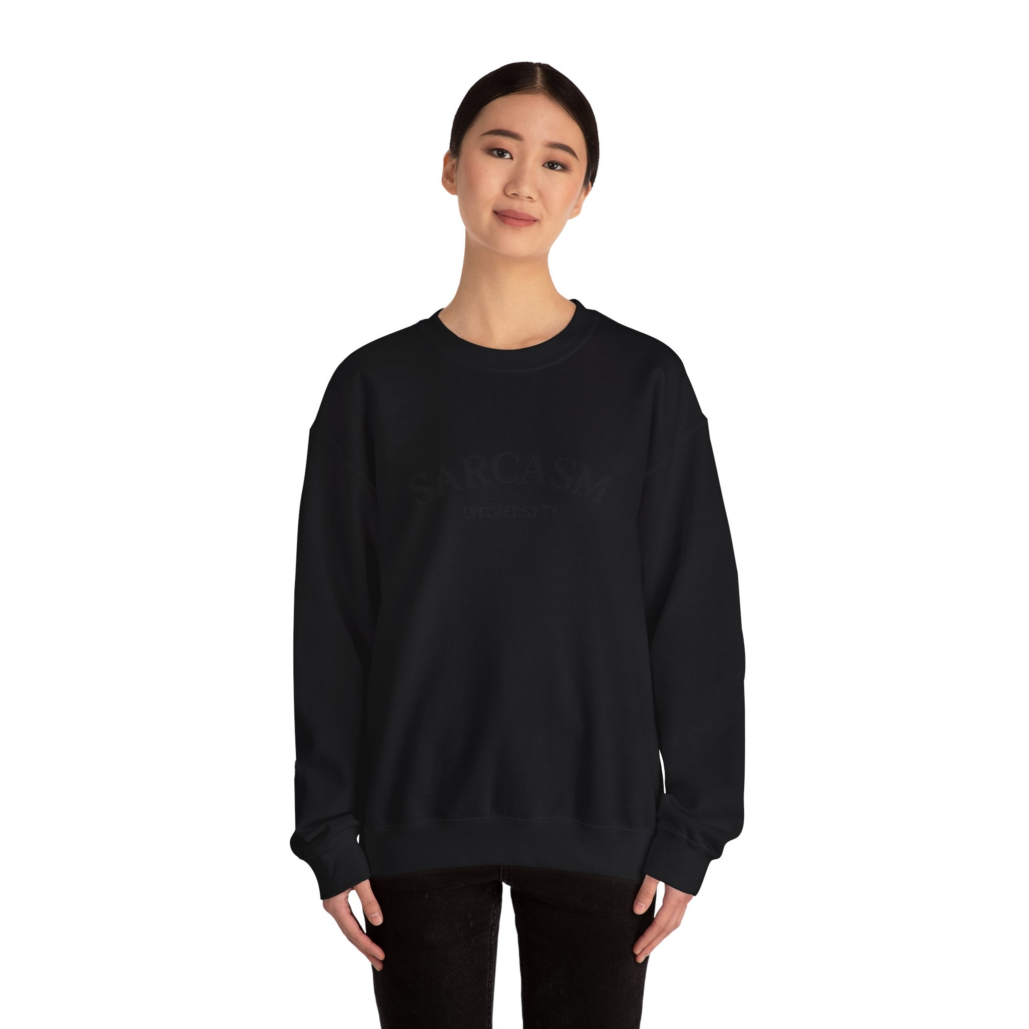 Sarcasm University Crewneck Sweatshirt – Funny College Humor Pullover