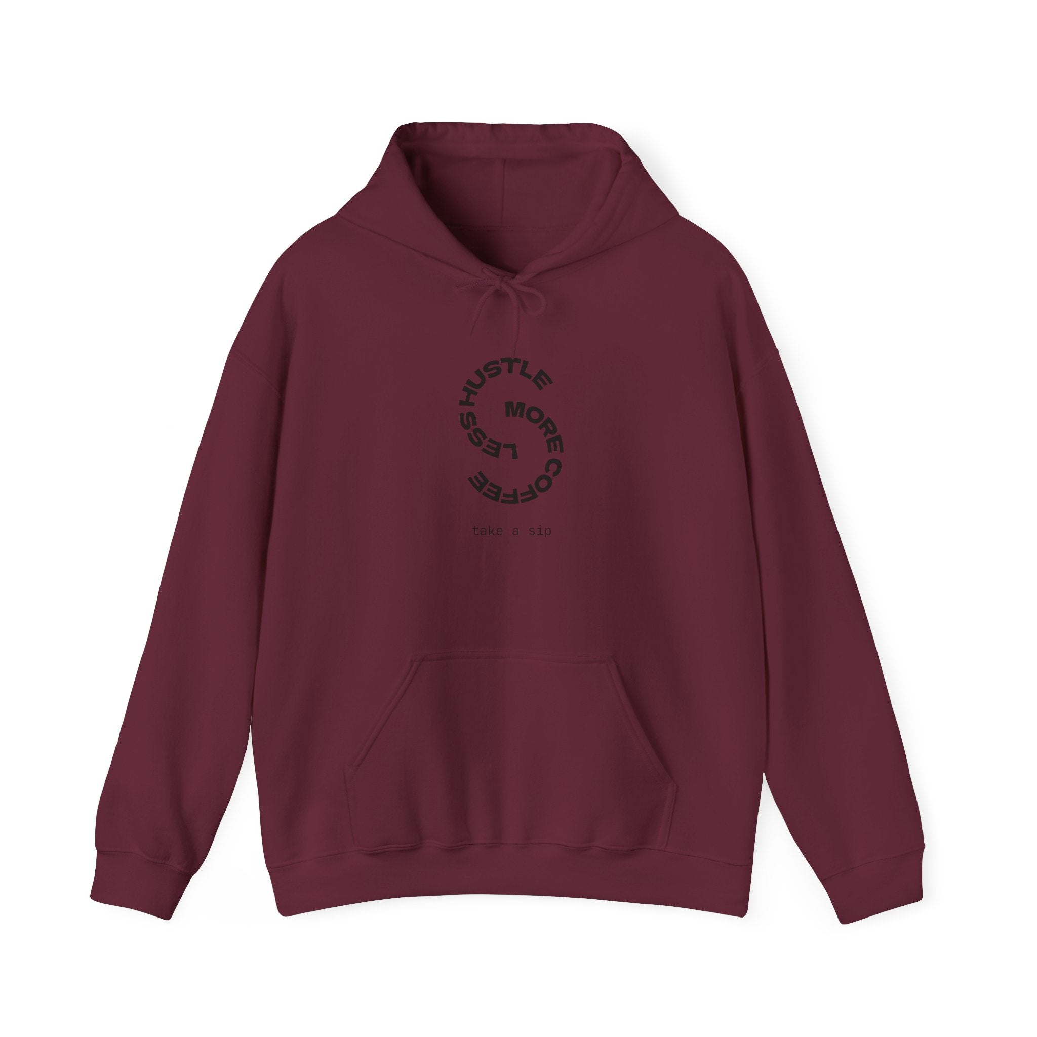 Hustle More, Coffee Less Hoodie — Minimal Motivational Pullover