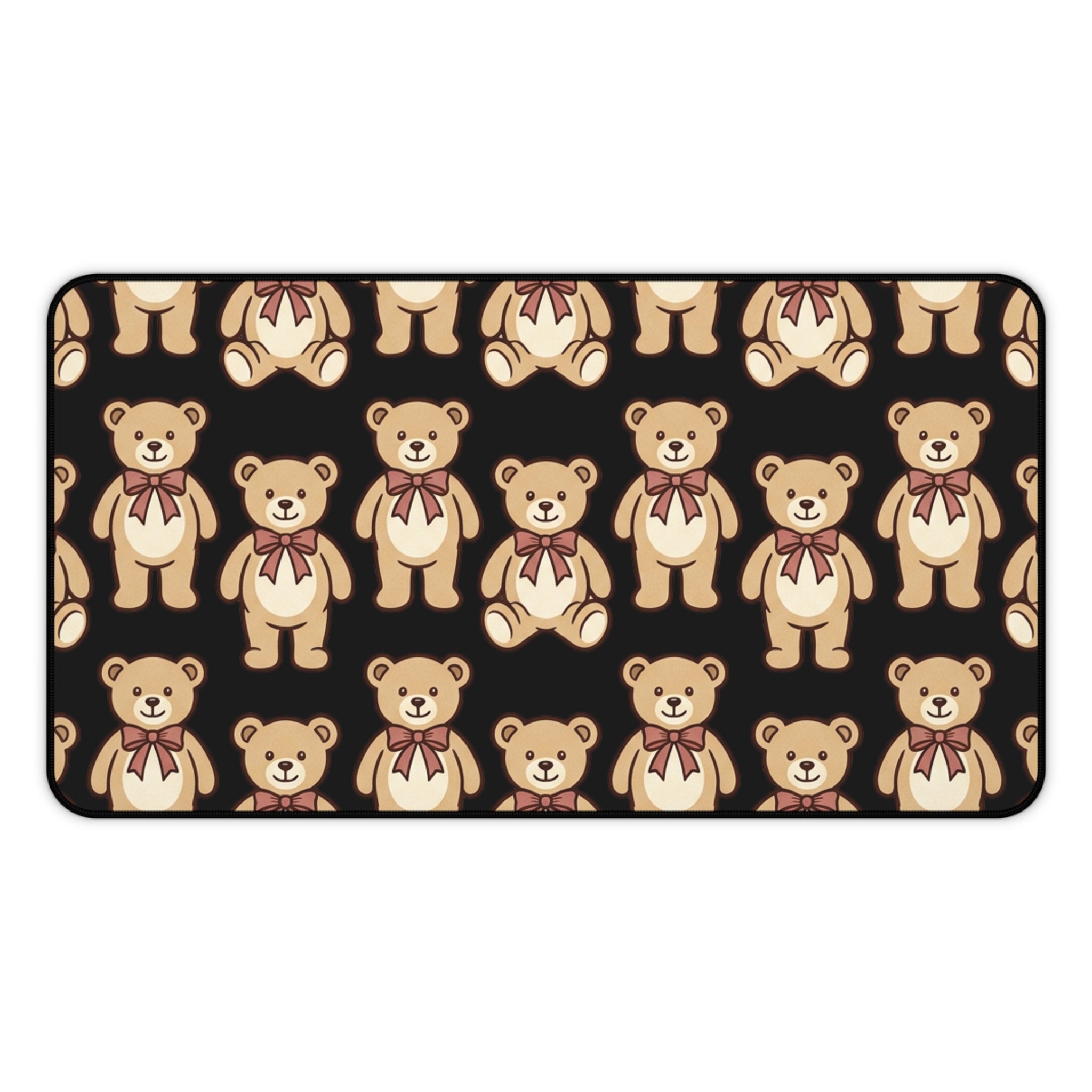 Teddy Bear Pattern Desk Mat – Cute Plush Toy Mousepad for Kids & Home Office
